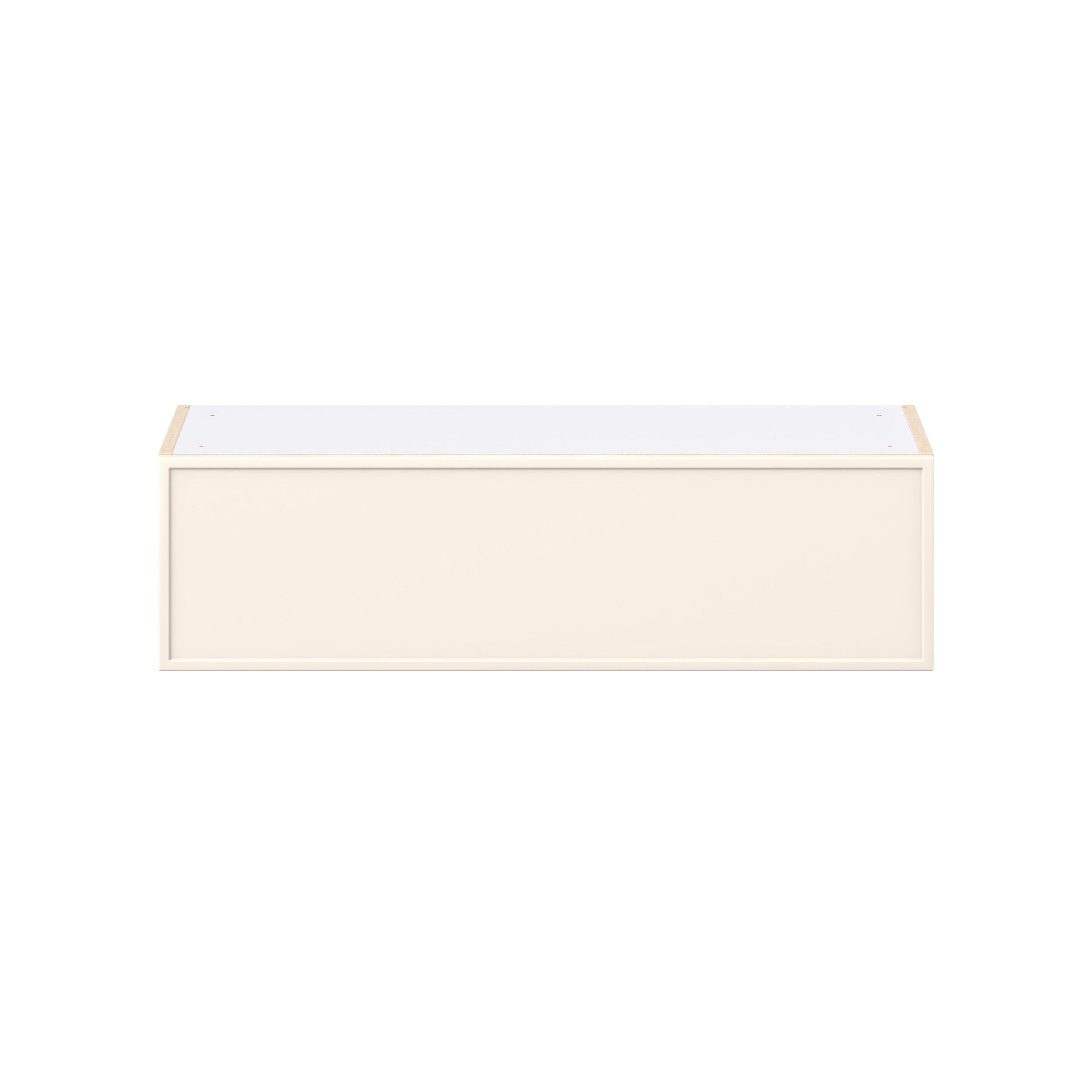 Linden 36 in. Painted Washed Linen Lift Up Wall Cabinet