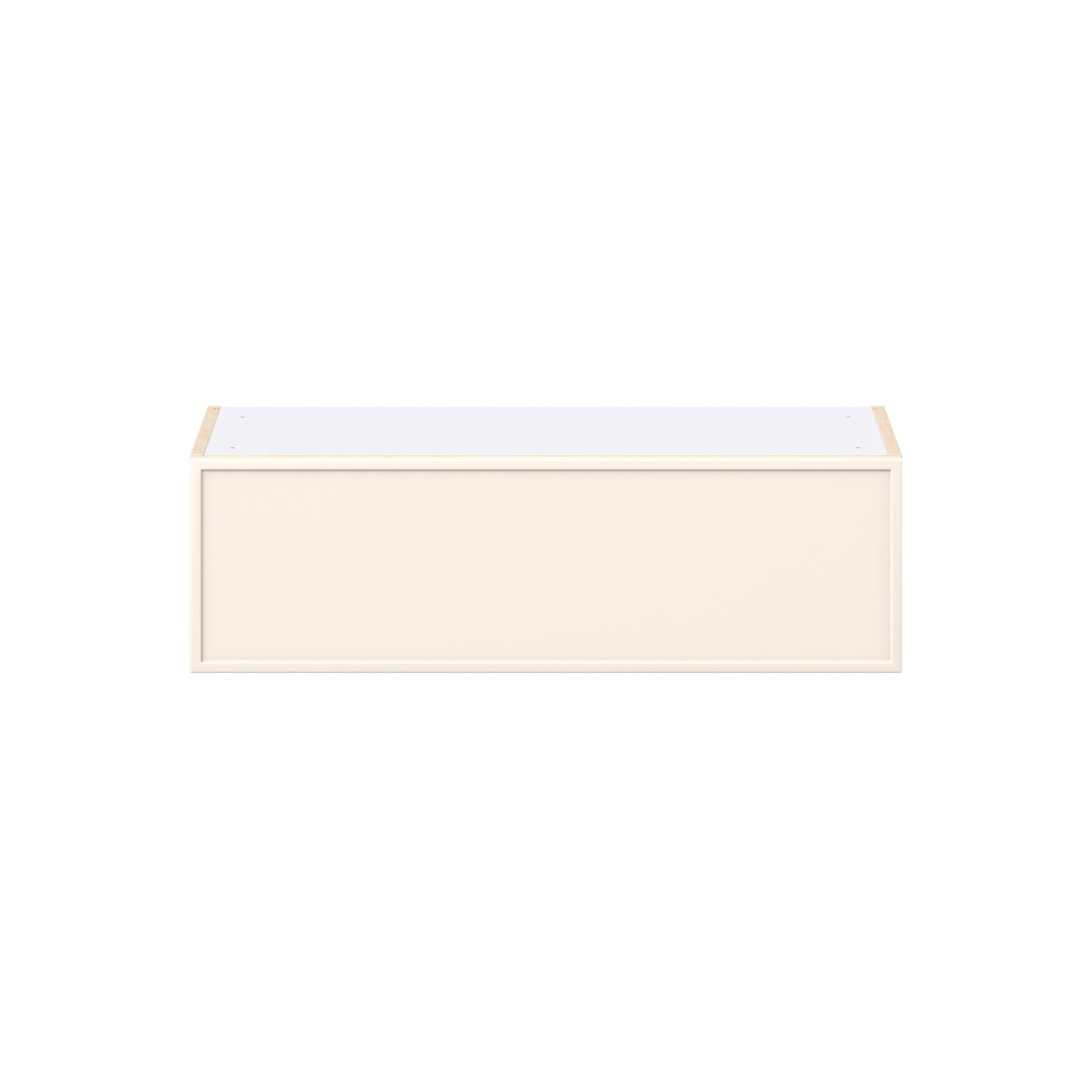 Linden 33 in. Painted Washed Linen Lift Up Wall Cabinet
