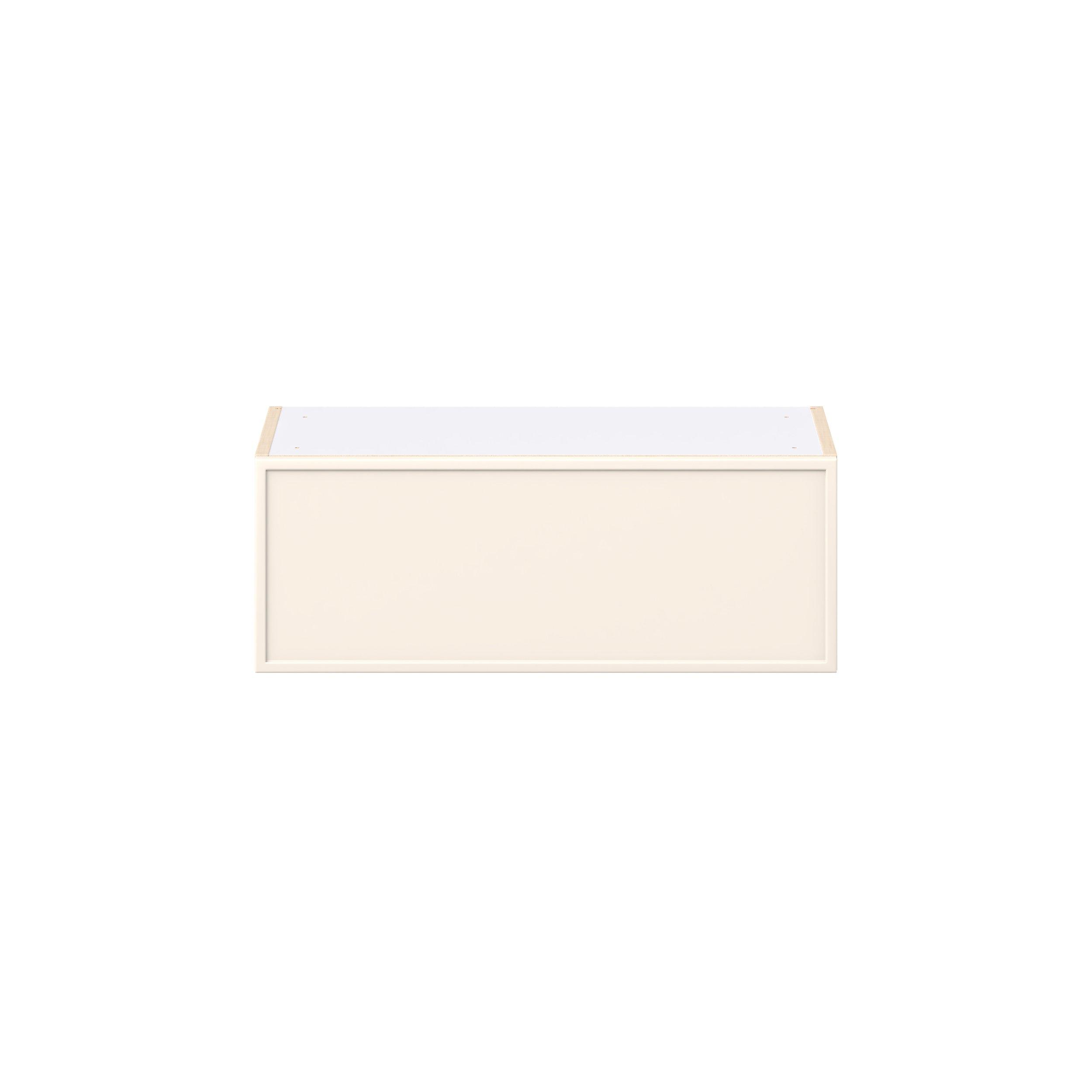 Linden 27 in. Painted Washed Linen Lift Up Wall Cabinet