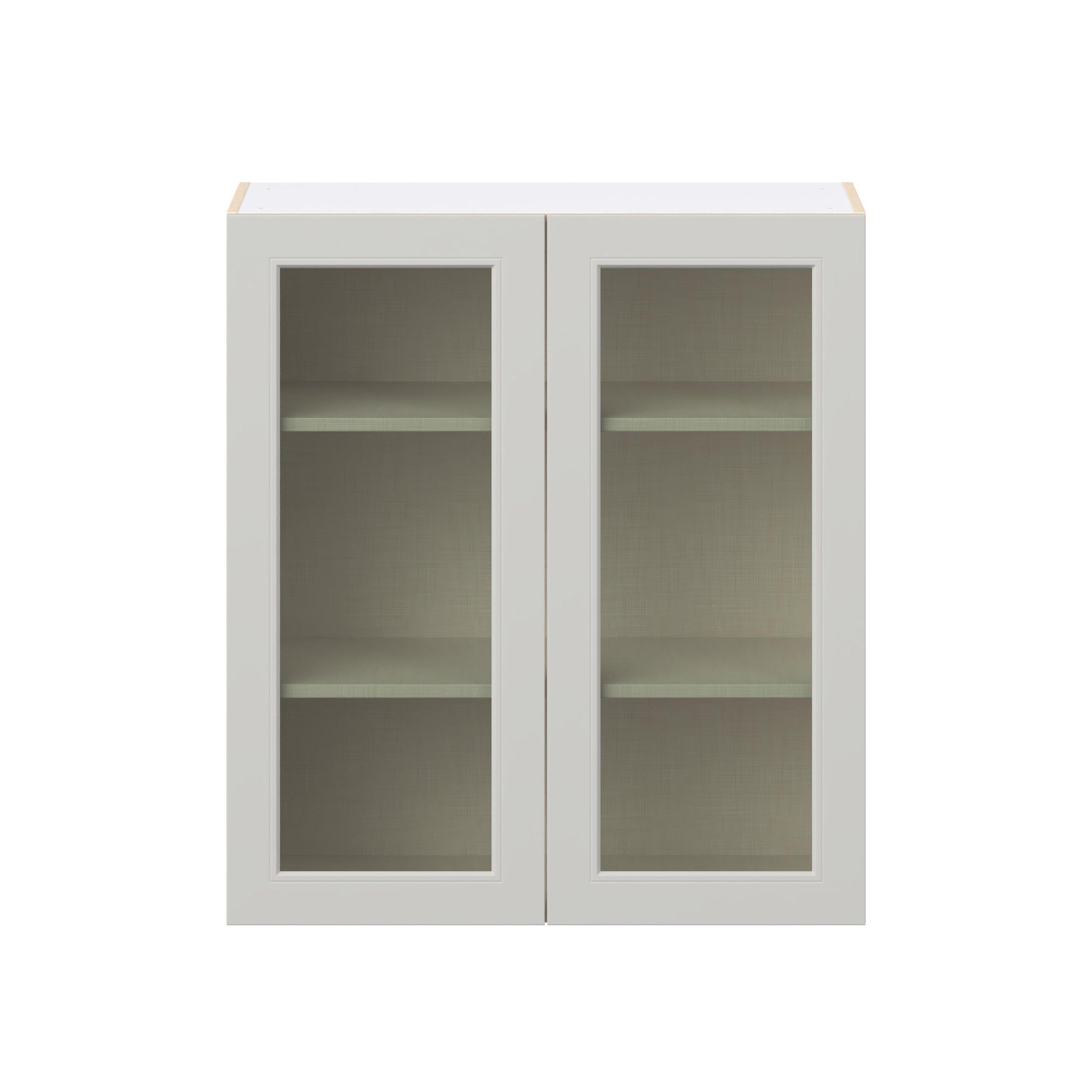 Lenox 36 in. Painted Light Gray Wall Cabinet with Glass Door