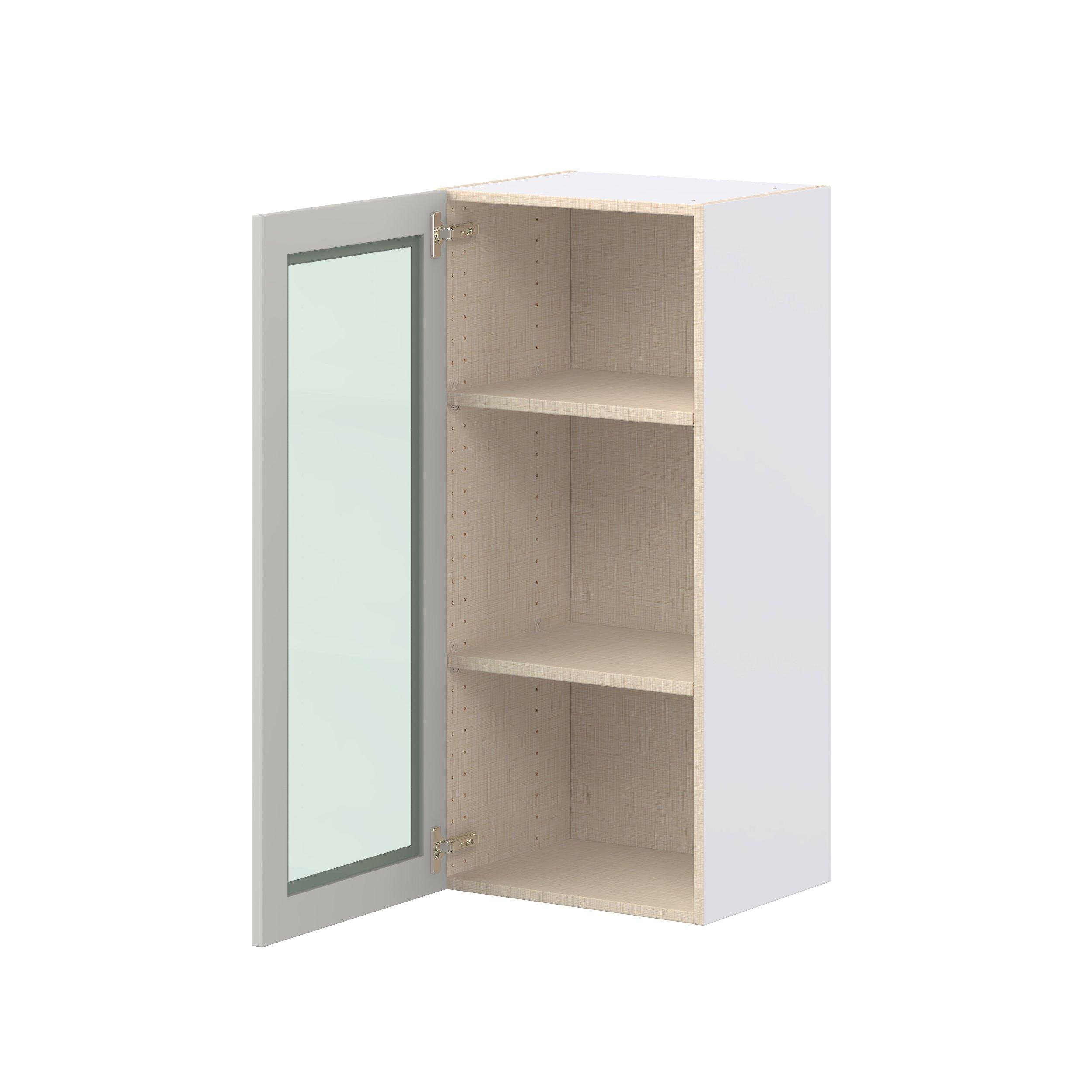 Lenox 18 in. Painted Light Gray Wall Cabinet with Glass Door
