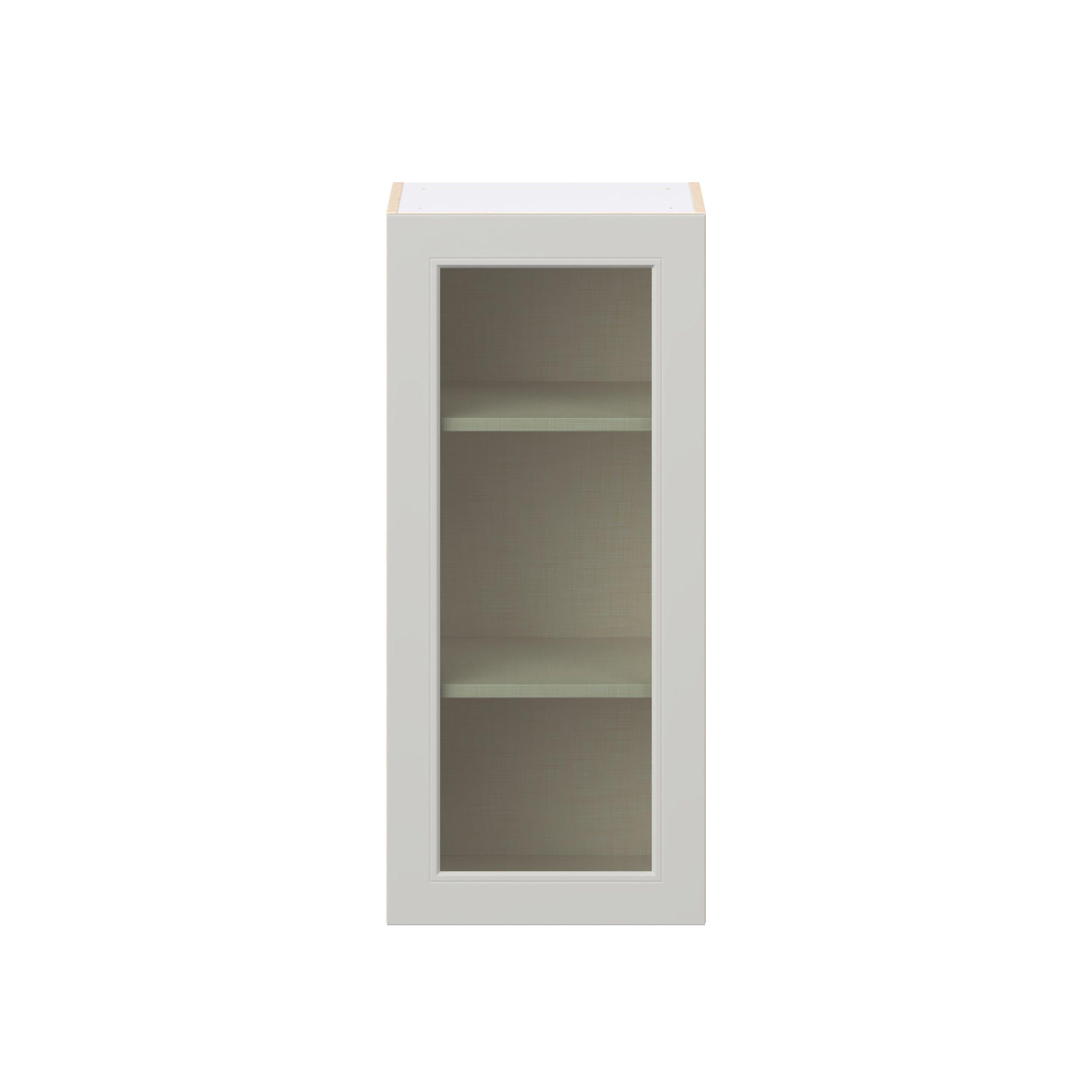 Lenox 18 in. Painted Light Gray Wall Cabinet with Glass Door