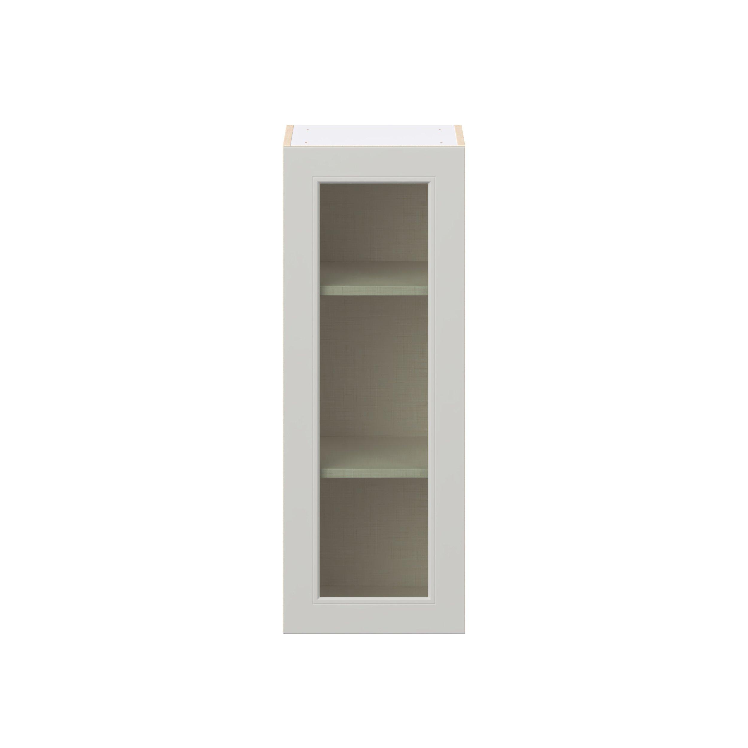 Lenox 15 in. Painted Light Gray Wall Cabinet with Glass Door