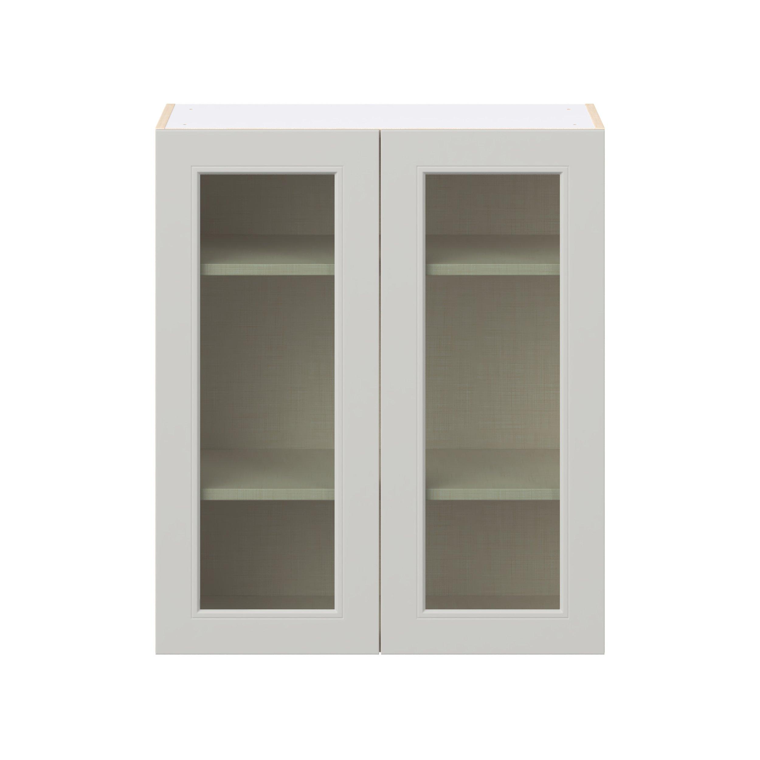 Lenox 30 in. Painted Light Gray Wall Cabinet with Glass Door