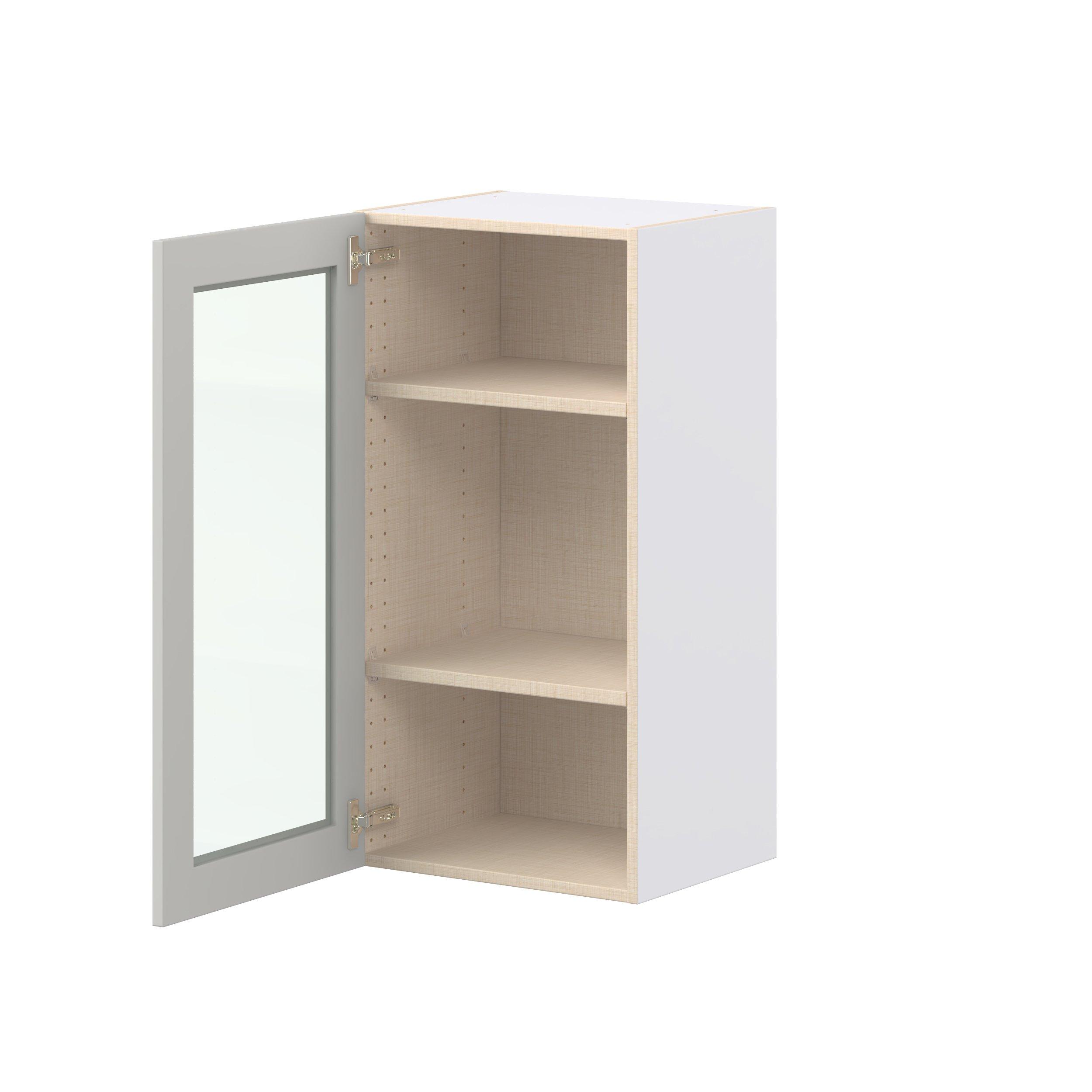 Lenox 18 in. Painted Light Gray Wall Cabinet with Glass Door