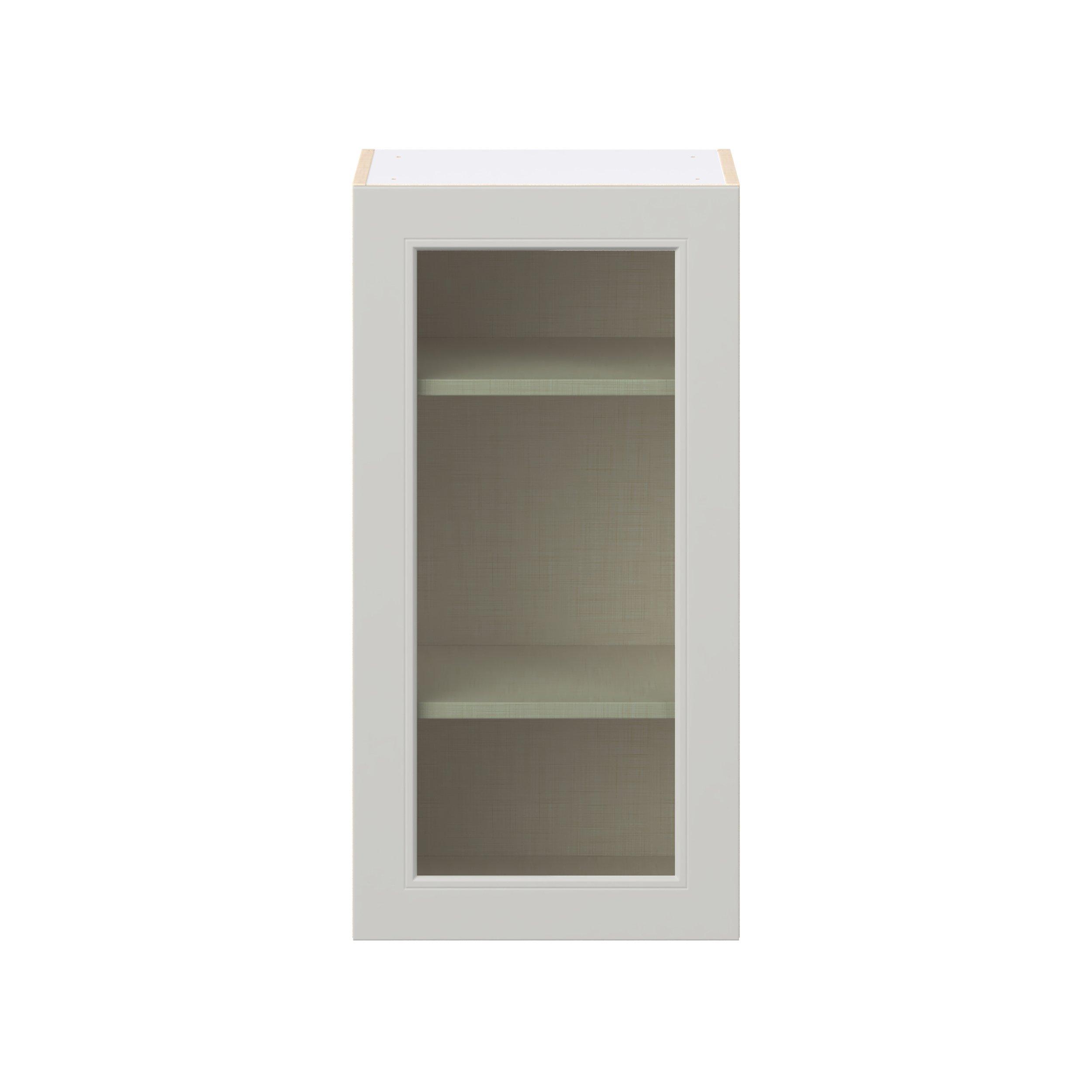 Lenox 18 in. Painted Light Gray Wall Cabinet with Glass Door