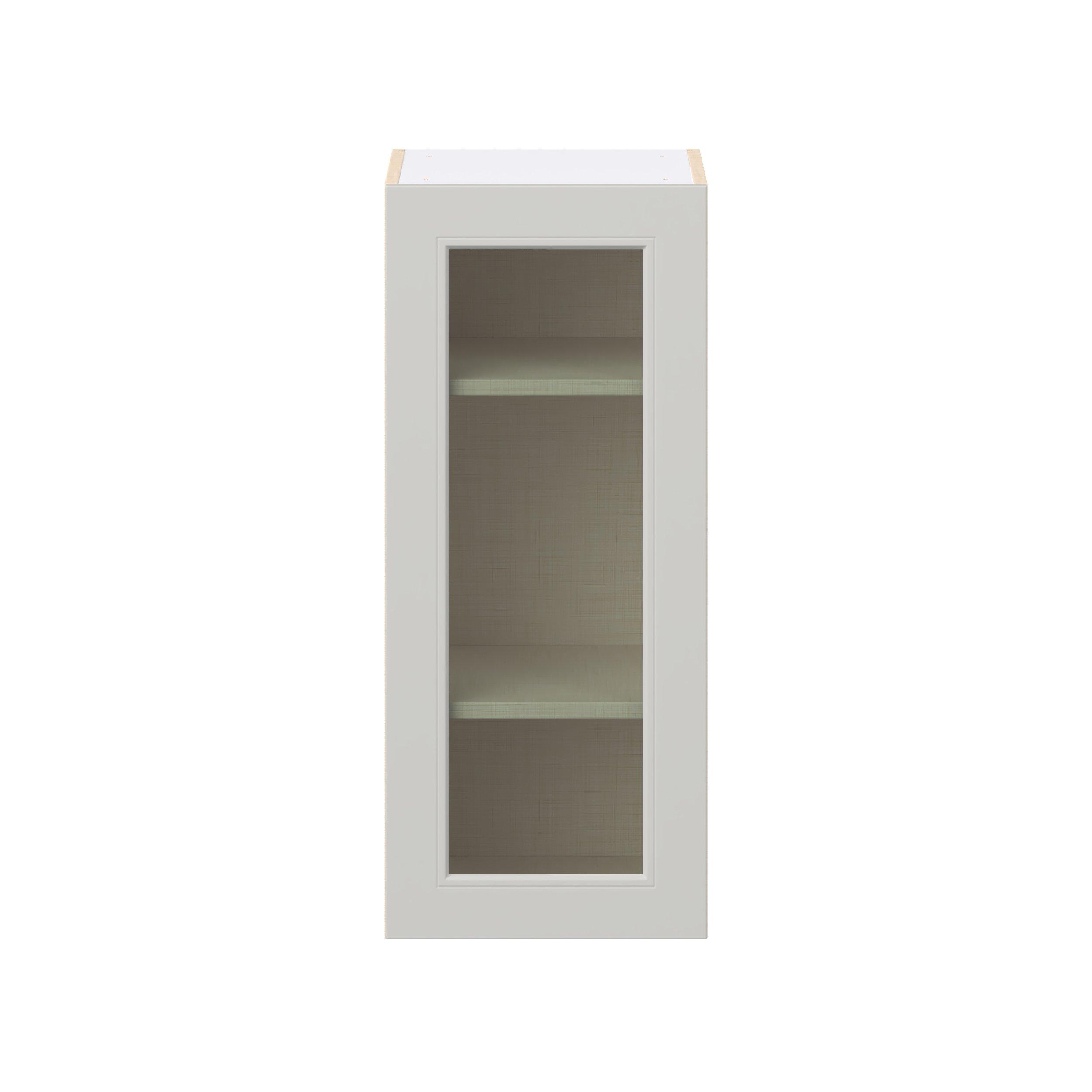 Lenox 15 in. Painted Light Gray Wall Cabinet with Glass Door
