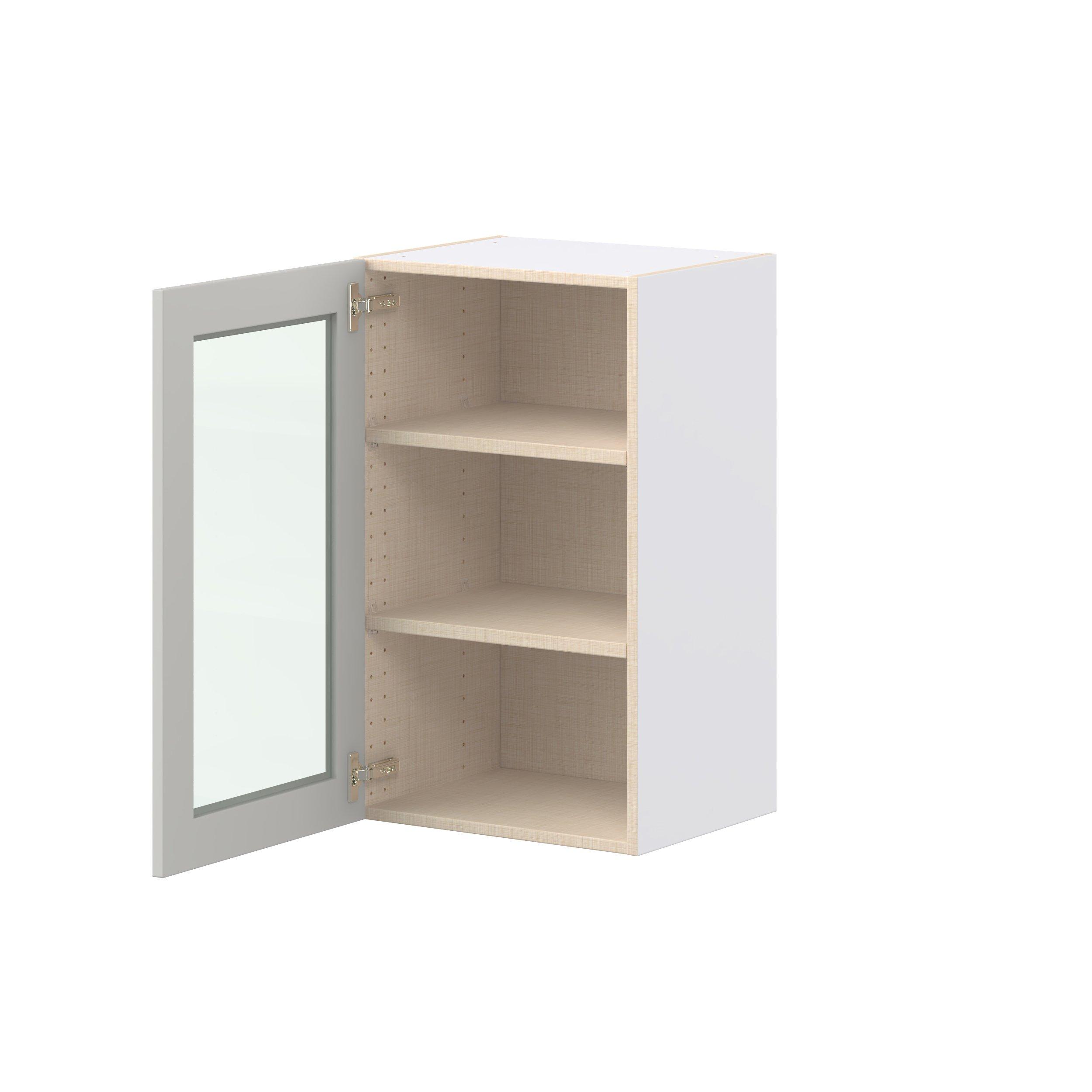 Lenox 18 in. Painted Light Gray Wall Cabinet with Glass Door