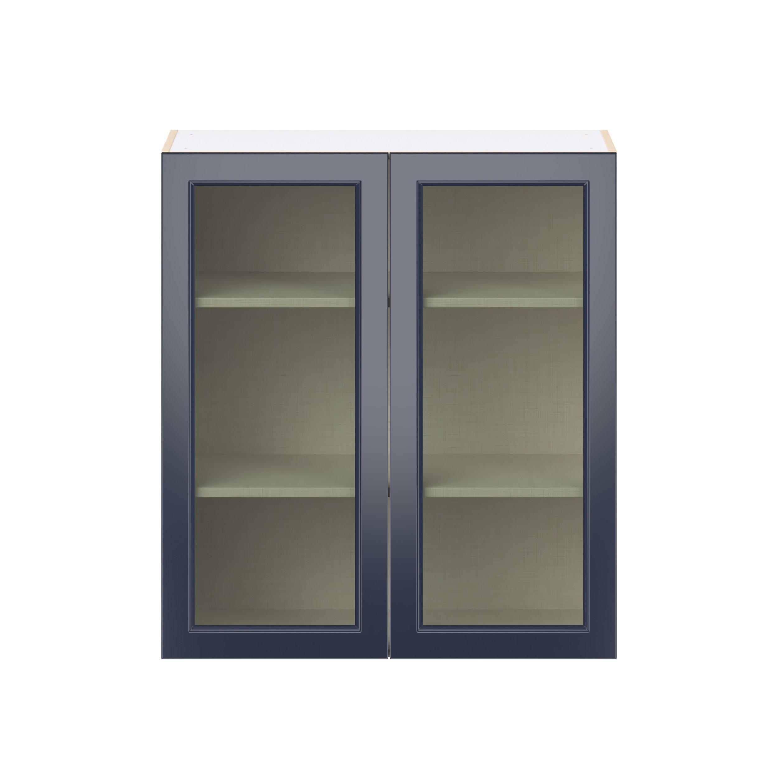 Peachtree 36 in. Painted Midnight Blue Wall Cabinet with Glass Door