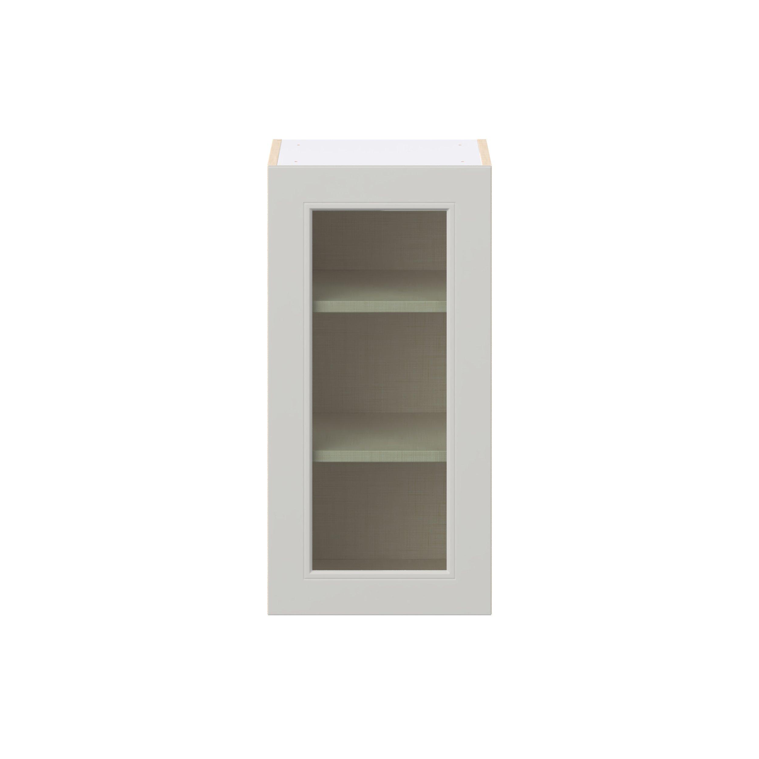 Lenox 15 in. Painted Light Gray Wall Cabinet with Glass Door