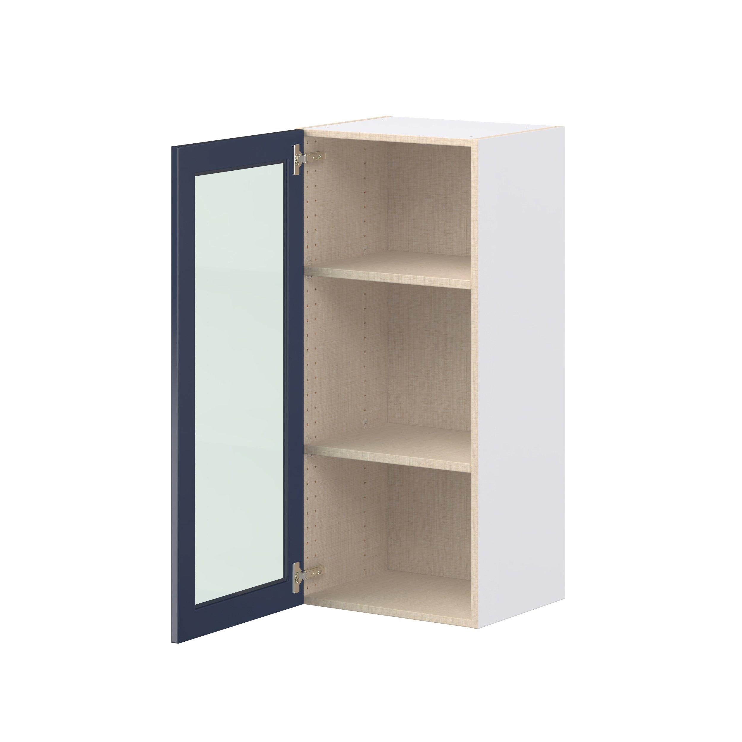 Peachtree 18 in. Painted Midnight Blue Wall Cabinet with Glass Door