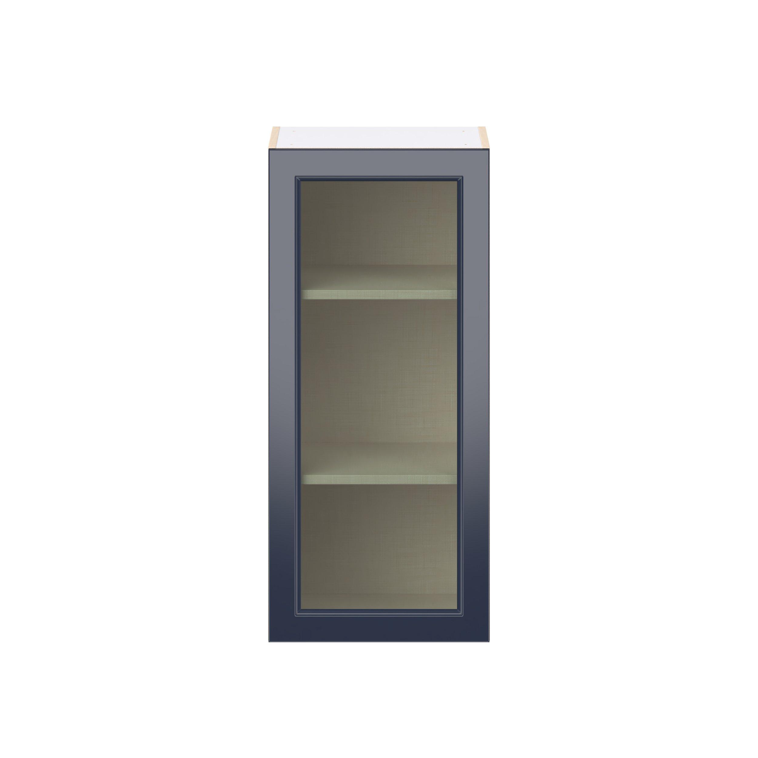 Peachtree 18 in. Painted Midnight Blue Wall Cabinet with Glass Door