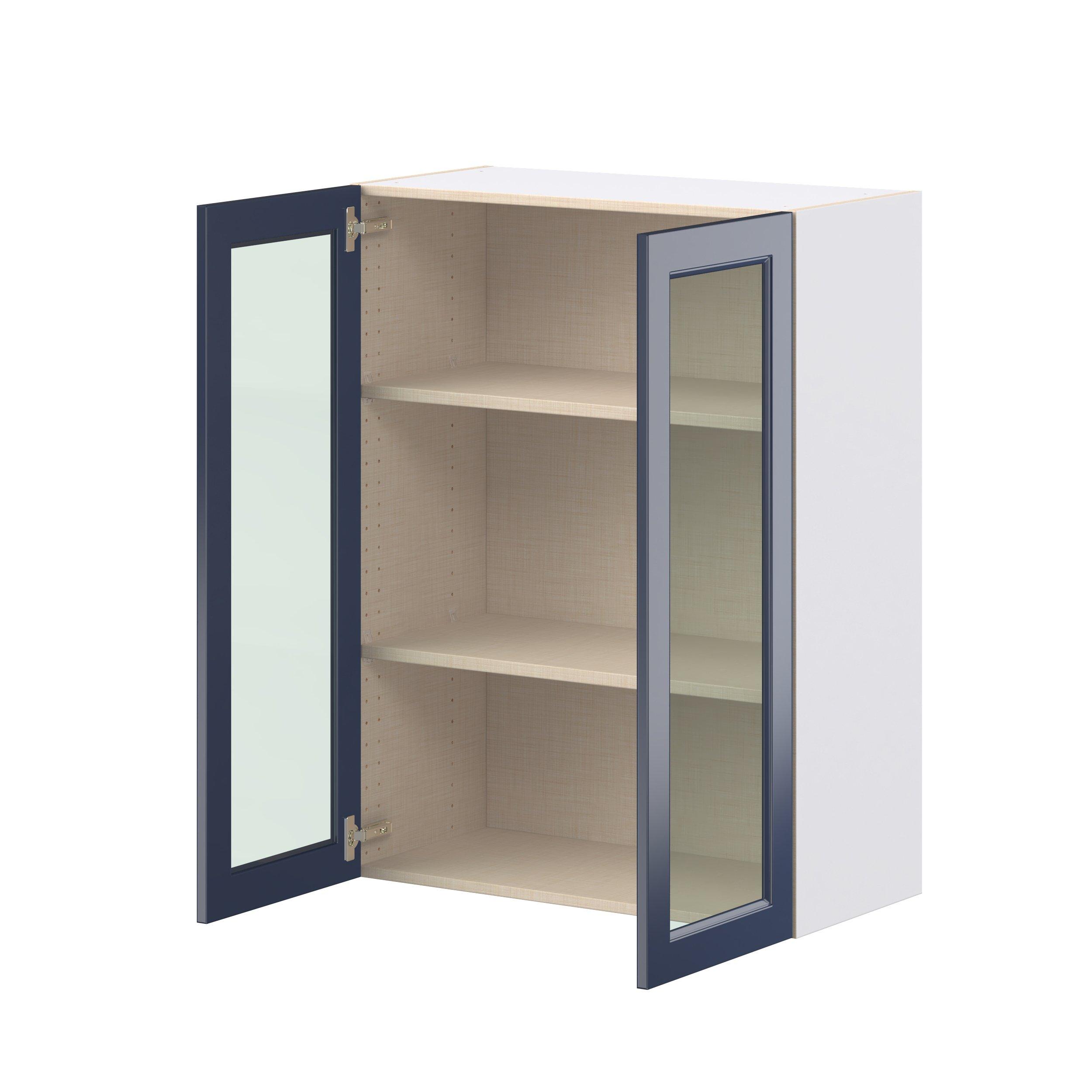 Peachtree 30 in. Painted Midnight Blue Wall Cabinet with Glass Door