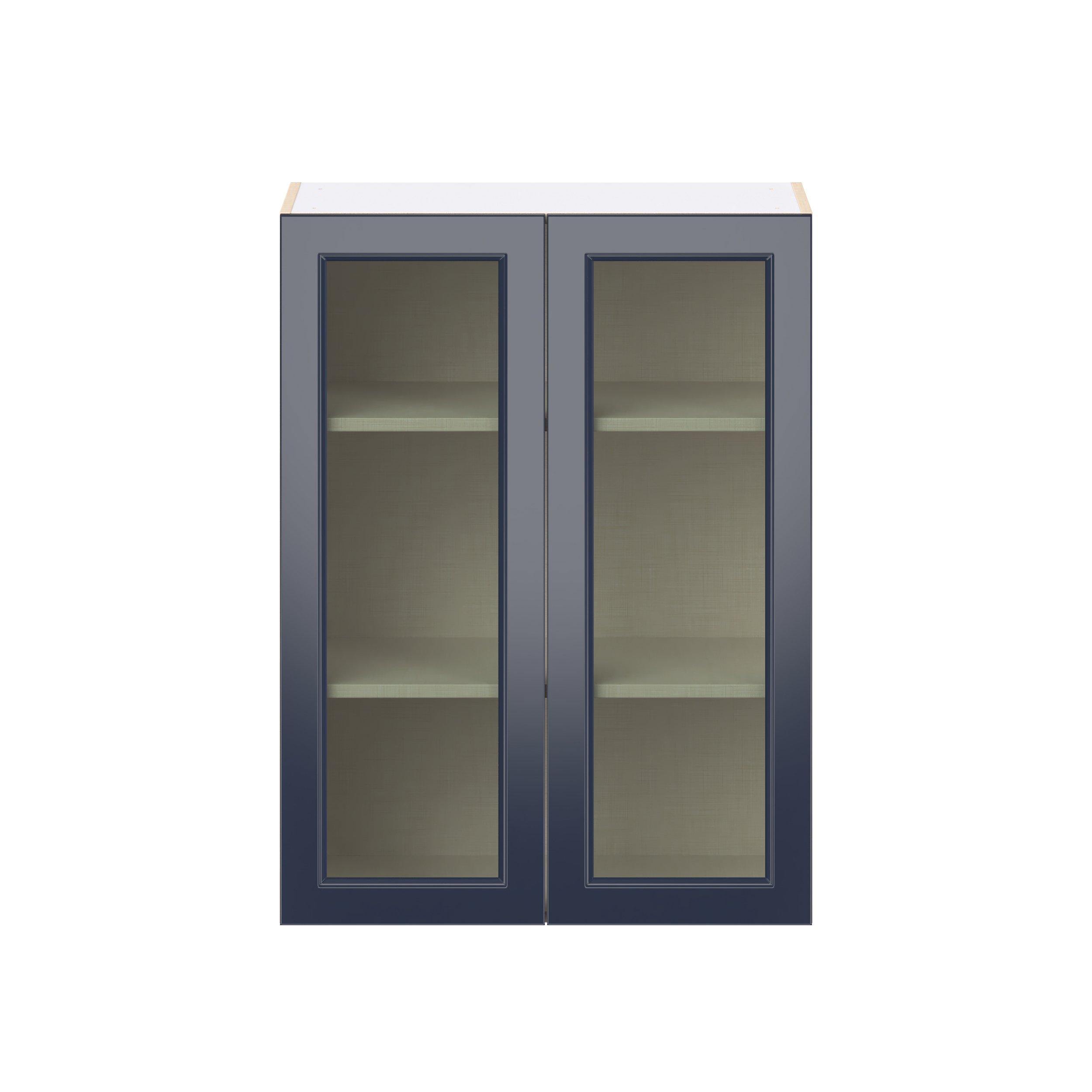 Peachtree 30 in. Painted Midnight Blue Wall Cabinet with Glass Door