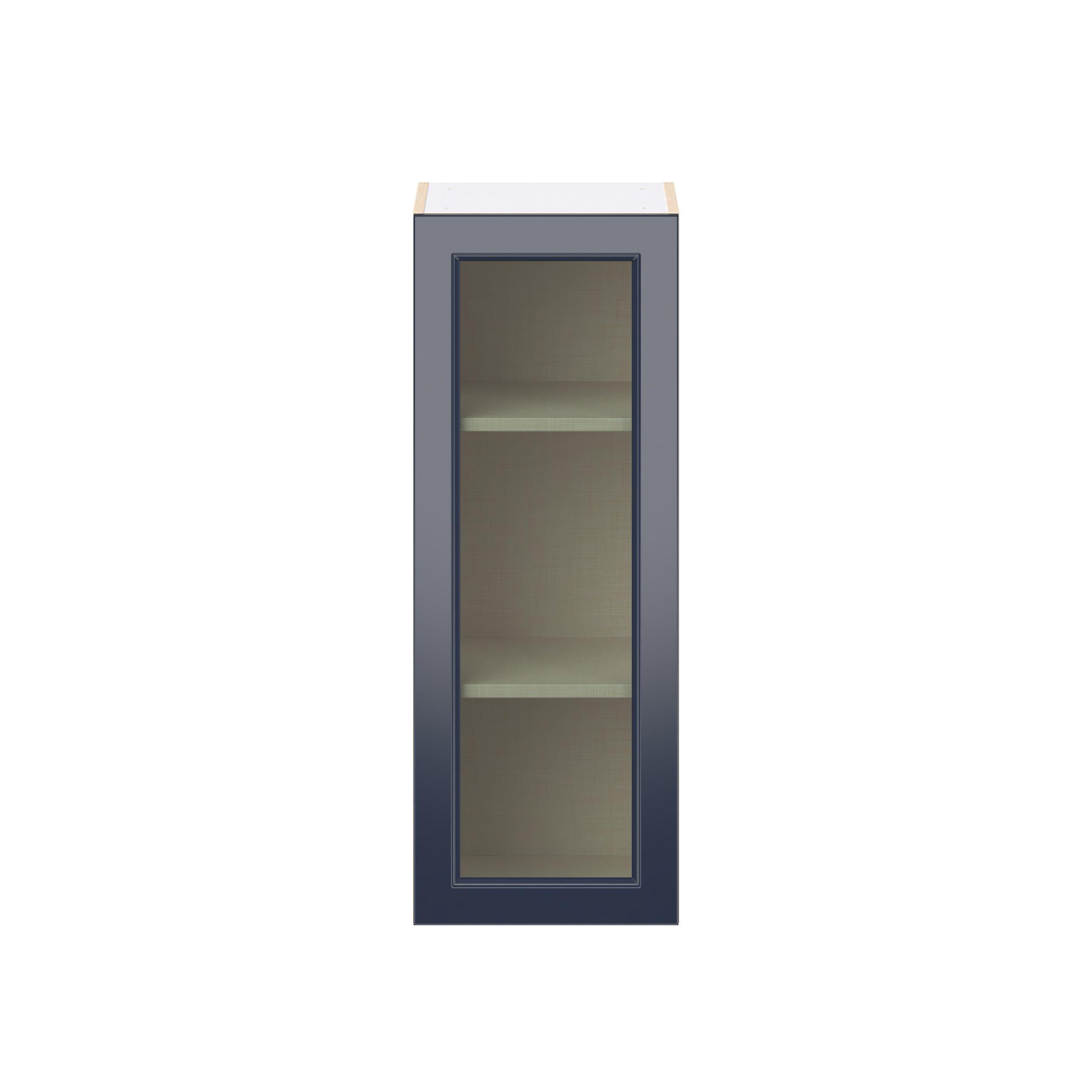 Peachtree 15 in. Painted Midnight Blue Wall Cabinet with Glass Door