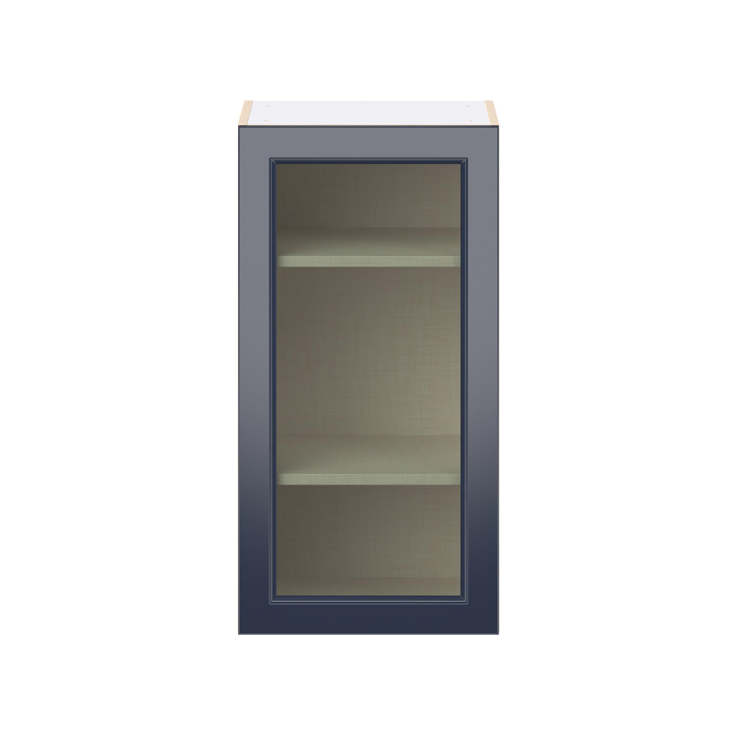 Peachtree 18 in. Painted Midnight Blue Wall Cabinet with Glass Door