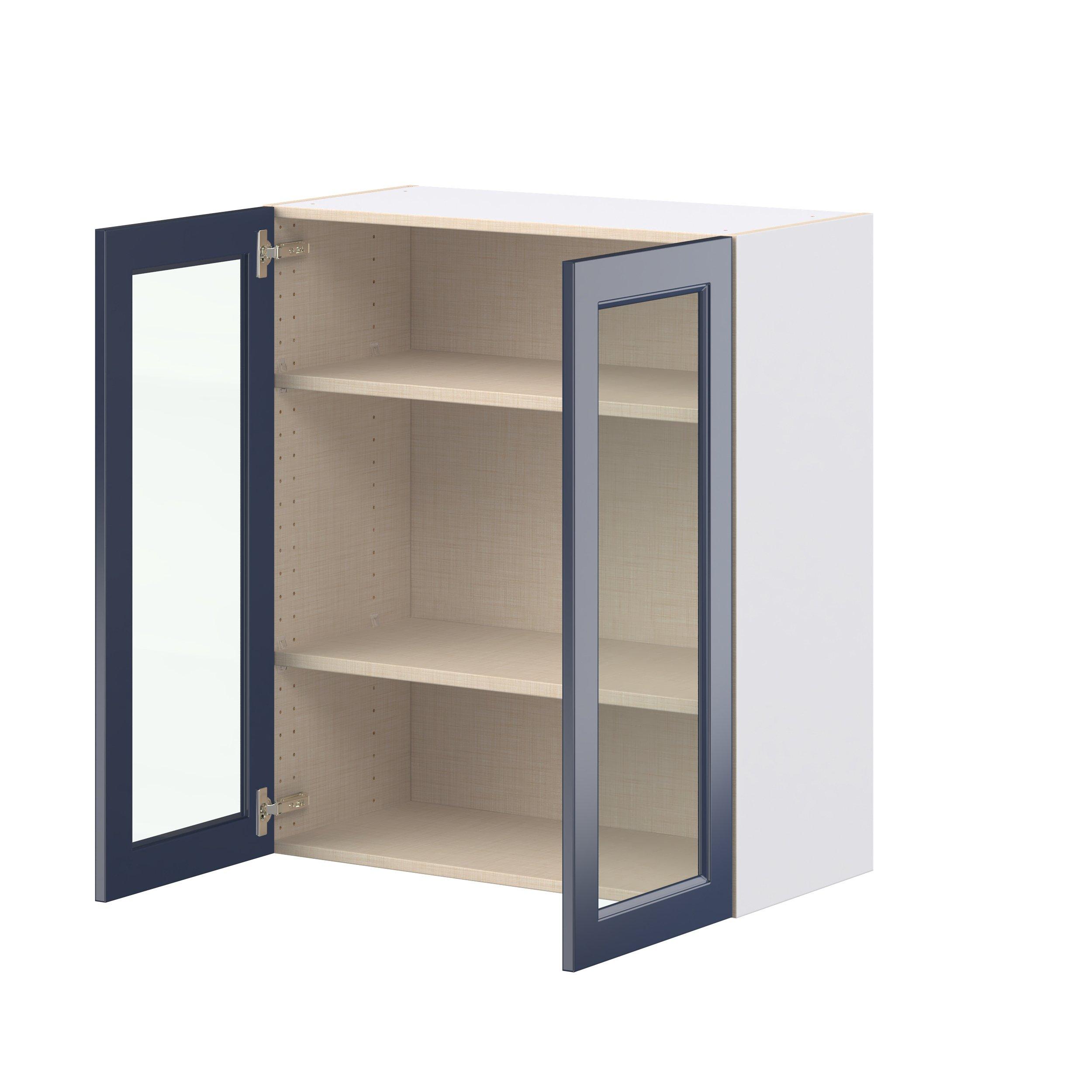 Peachtree 30 in. Painted Midnight Blue Wall Cabinet with Glass Door