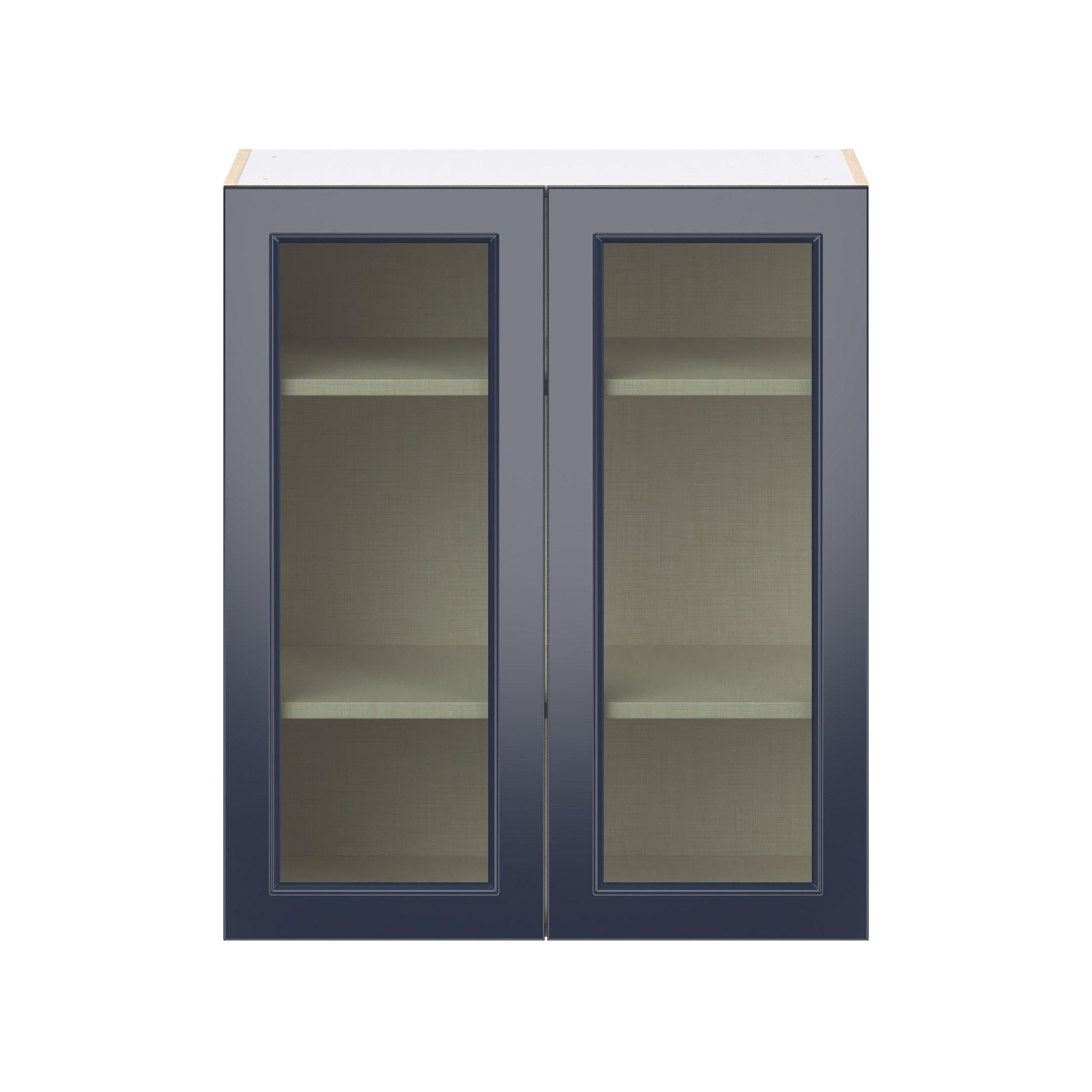 Peachtree 30 in. Painted Midnight Blue Wall Cabinet with Glass Door
