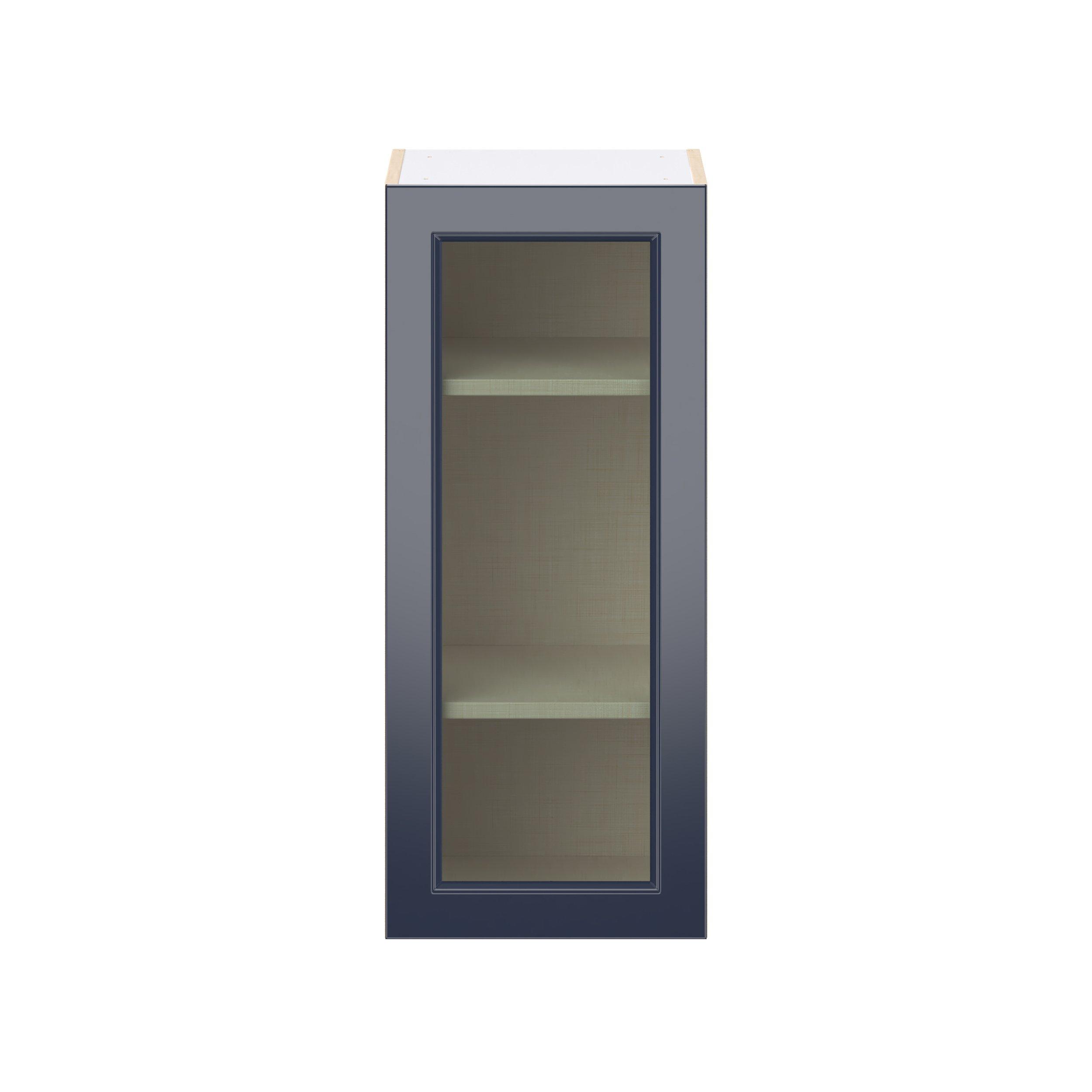 Peachtree 15 in. Painted Midnight Blue Wall Cabinet with Glass Door