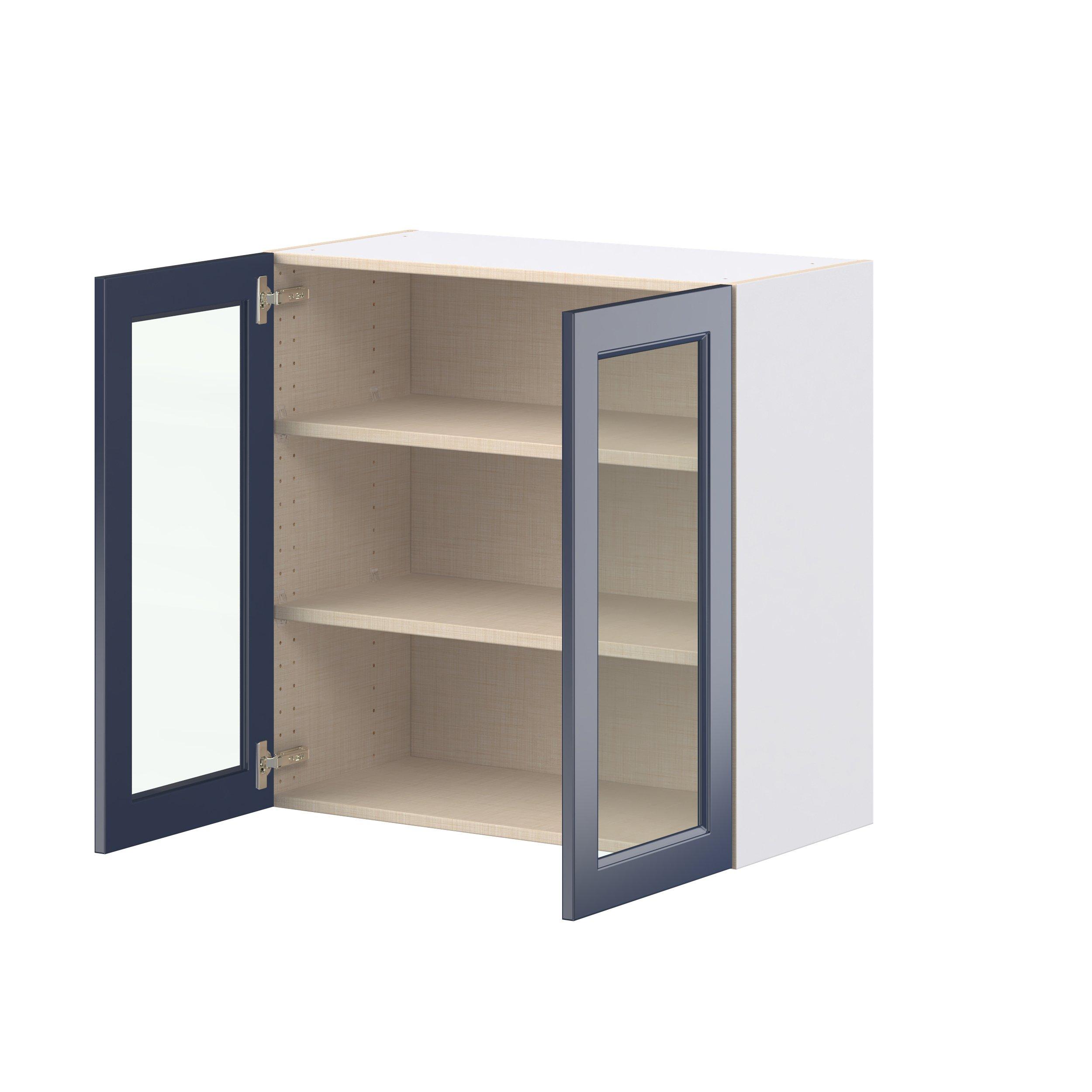 Peachtree 30 in. Painted Midnight Blue Wall Cabinet with Glass Door