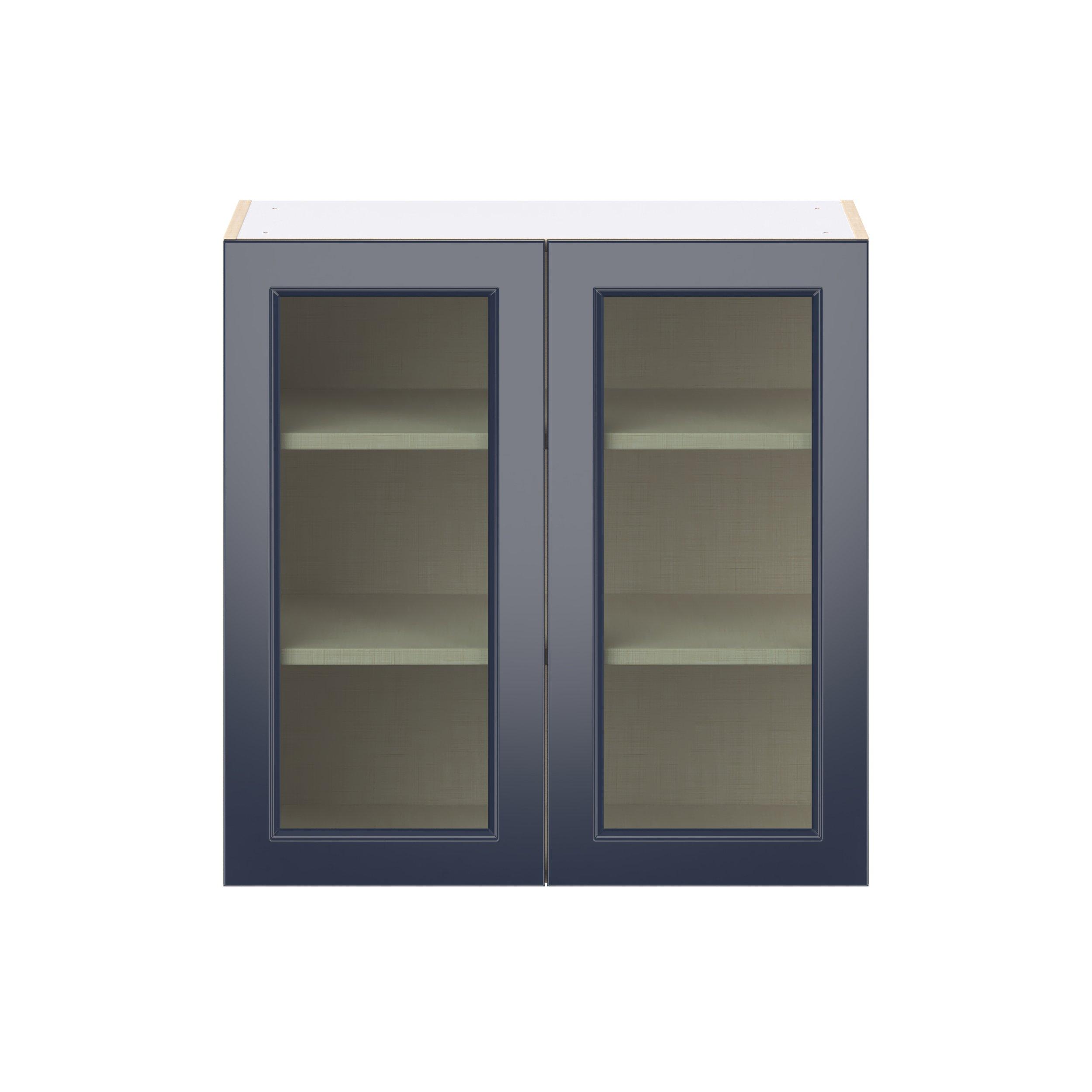 Peachtree 30 in. Painted Midnight Blue Wall Cabinet with Glass Door