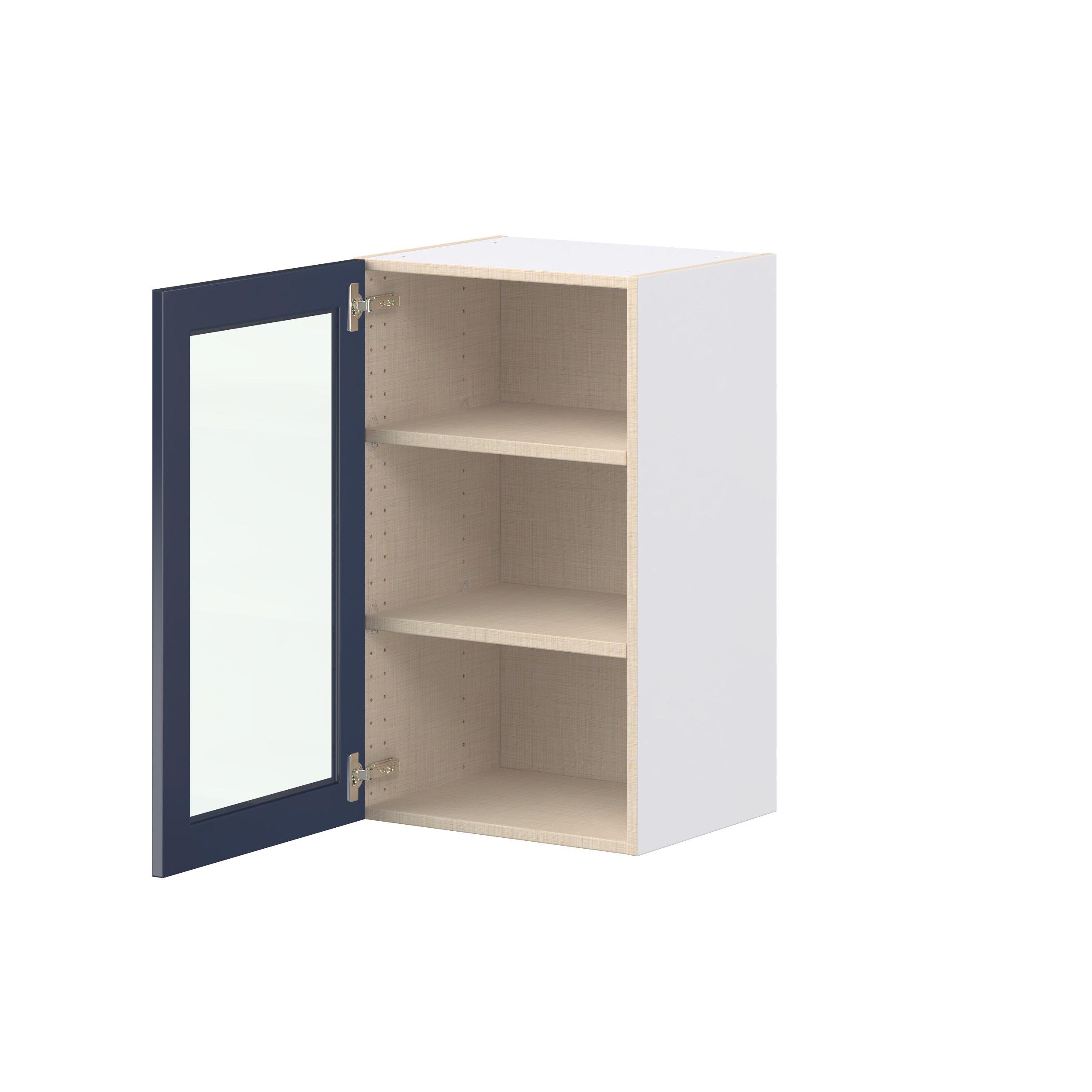Peachtree 18 in. Painted Midnight Blue Wall Cabinet with Glass Door