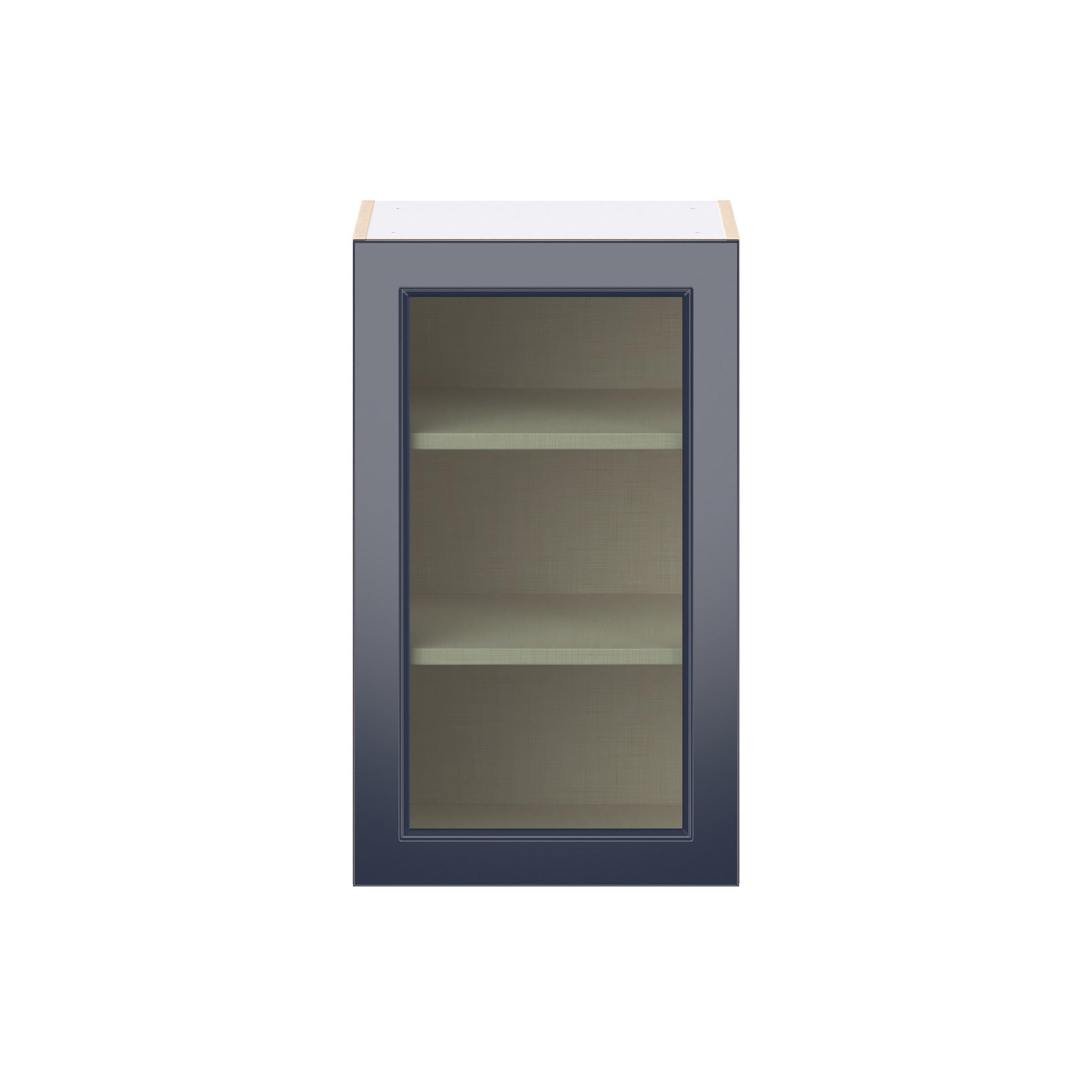 Peachtree 18 in. Painted Midnight Blue Wall Cabinet with Glass Door