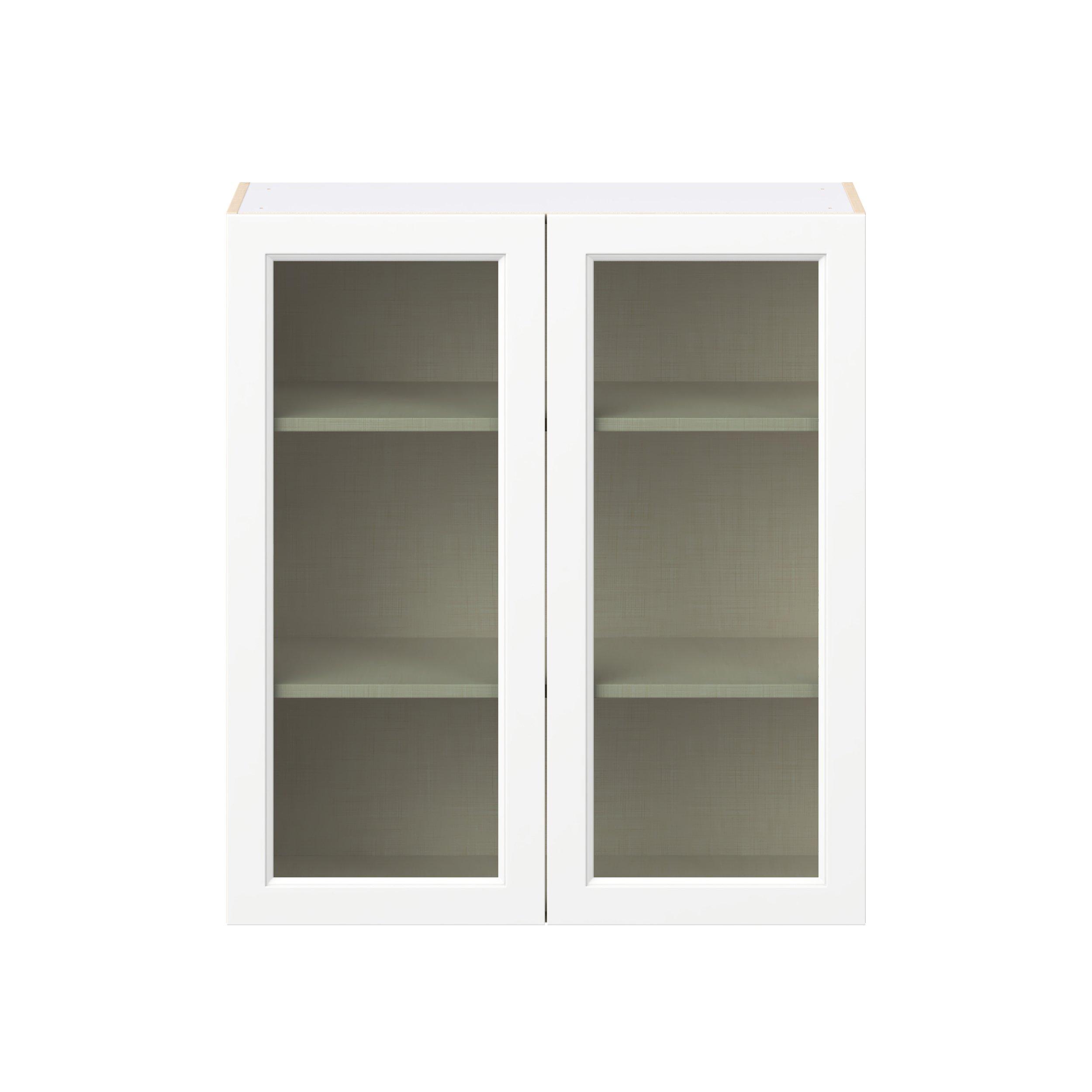 Peachtree 36 in. Painted Bright White Wall Cabinet with Glass Door
