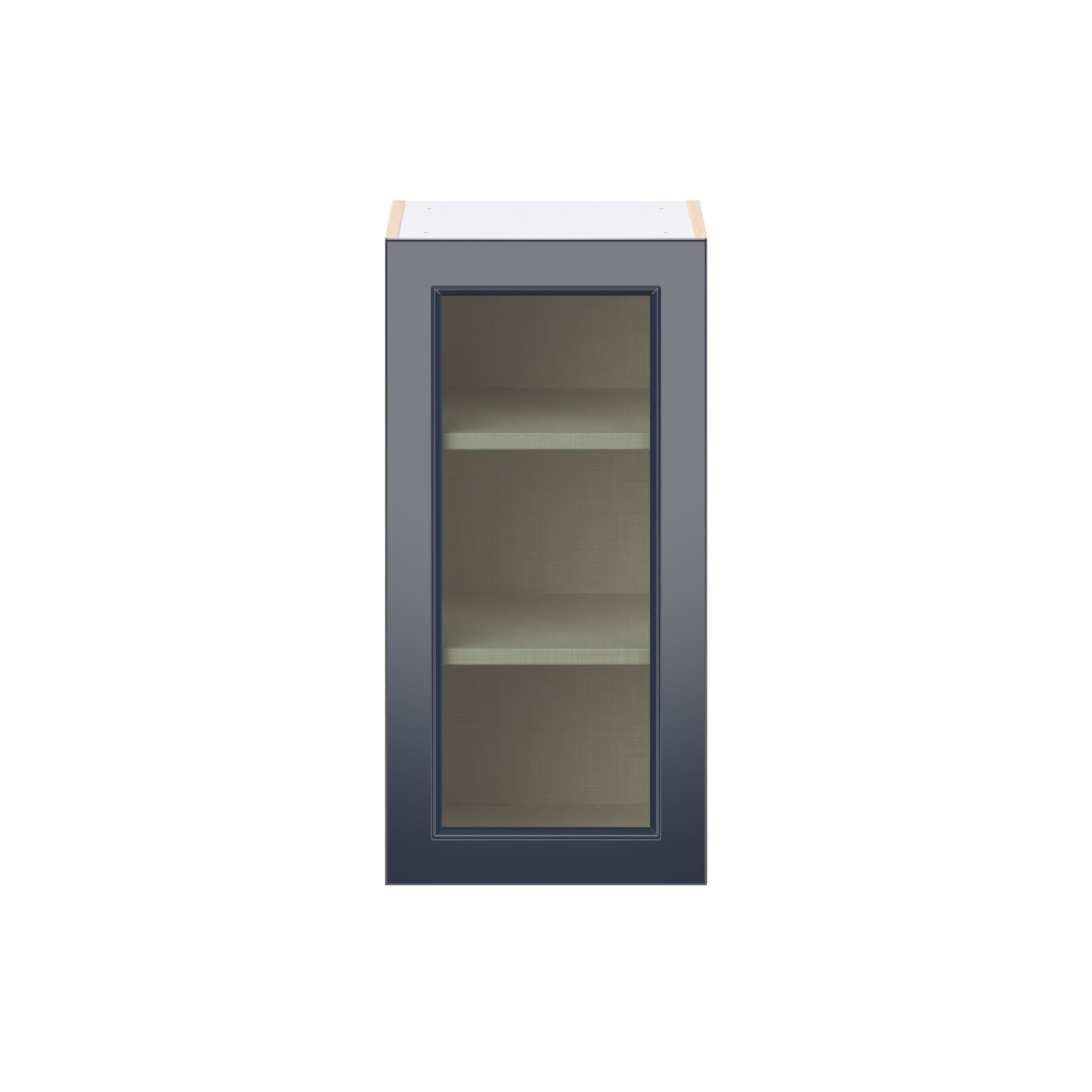 Peachtree 15 in. Painted Midnight Blue Wall Cabinet with Glass Door