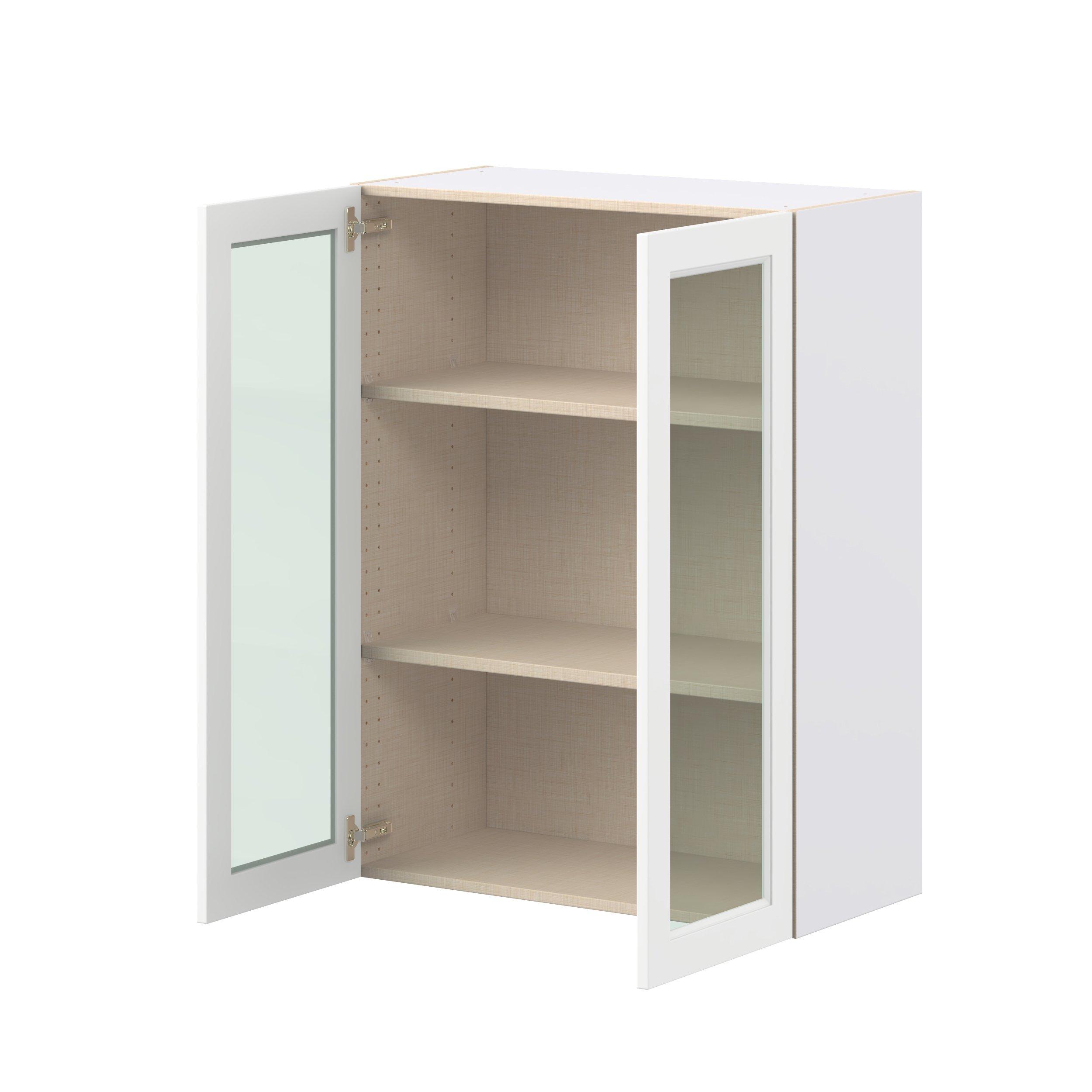 Peachtree 30 in. Painted Bright White Wall Cabinet with Glass Door