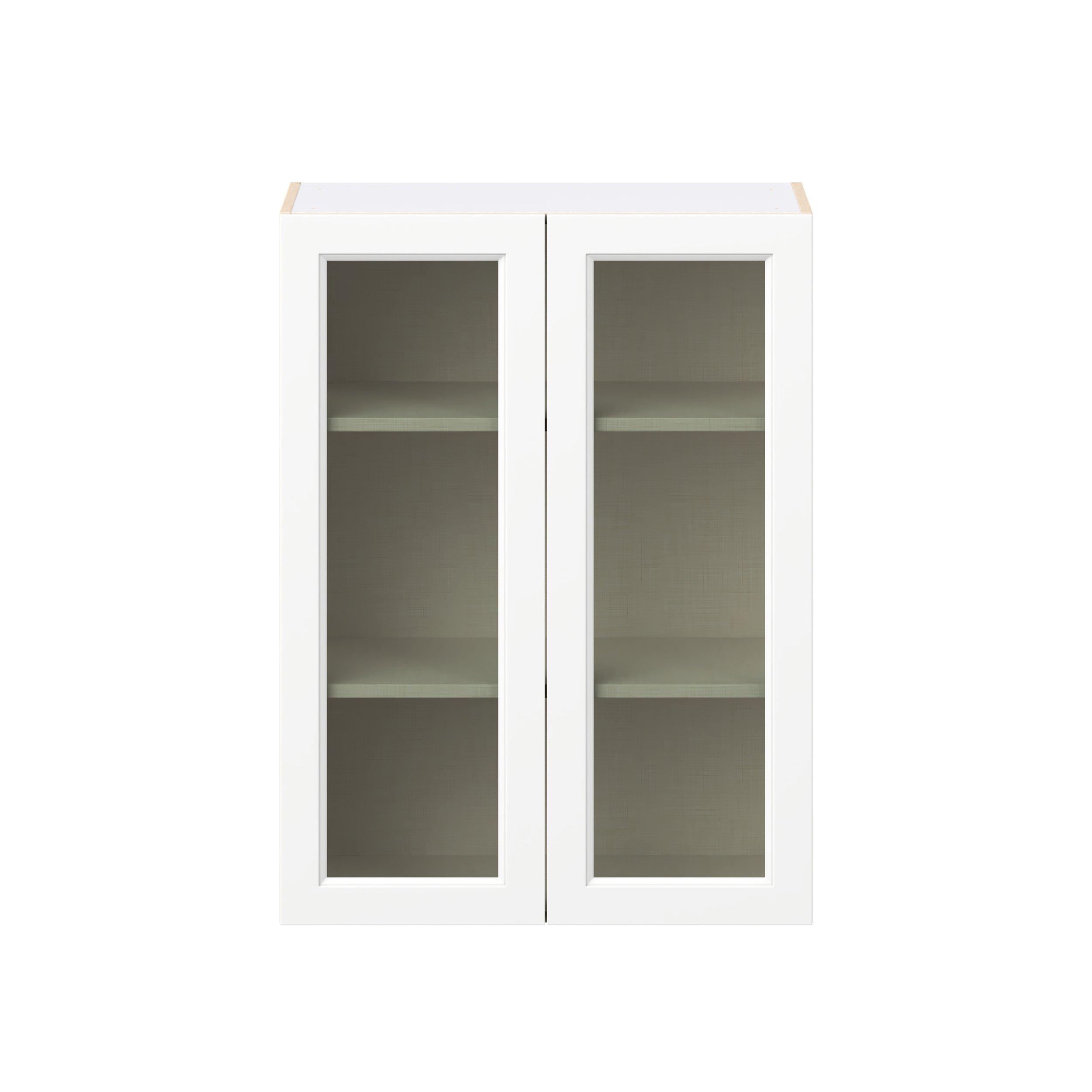 Peachtree 30 in. Painted Bright White Wall Cabinet with Glass Door