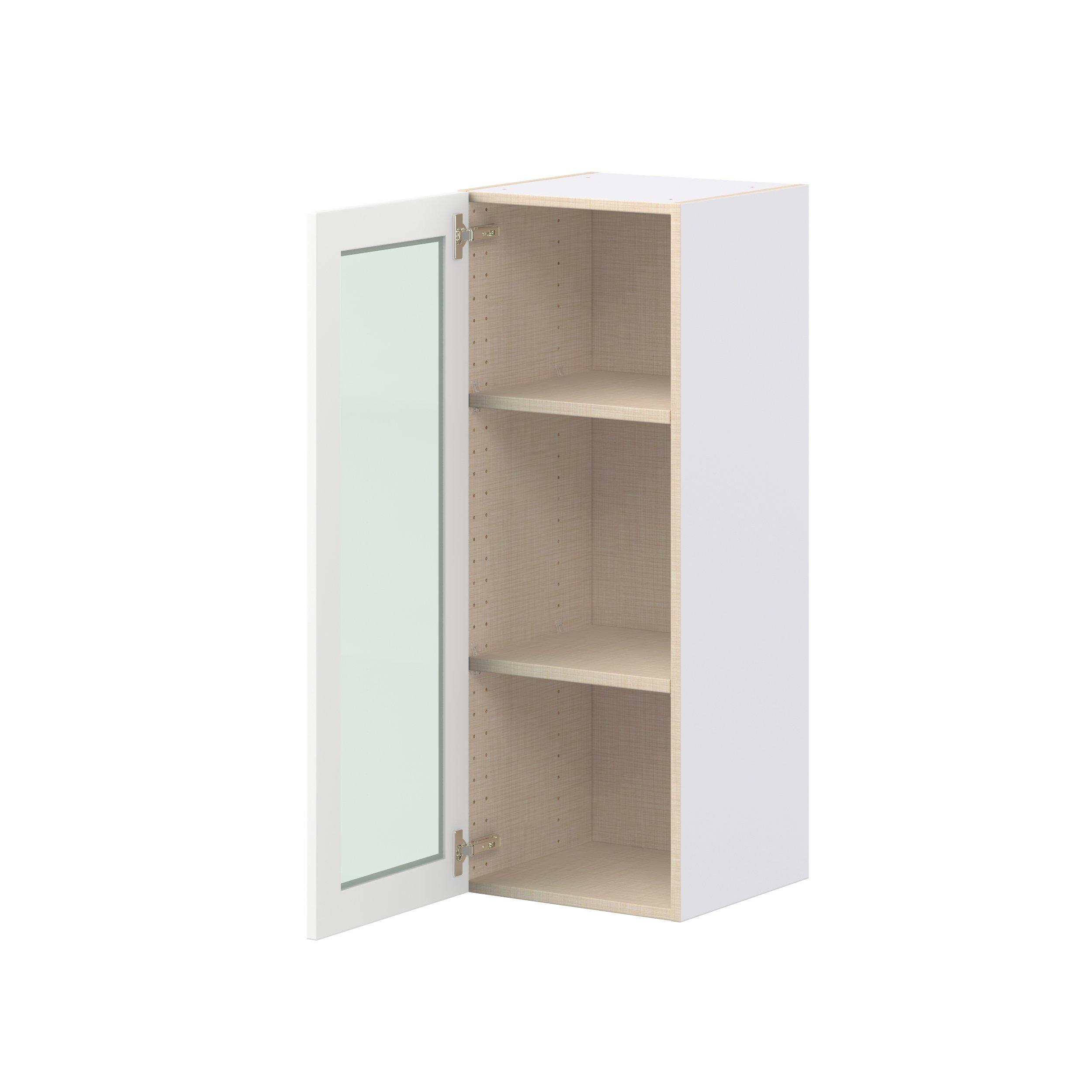 Peachtree 15 in. Painted Bright White Wall Cabinet with Glass Door