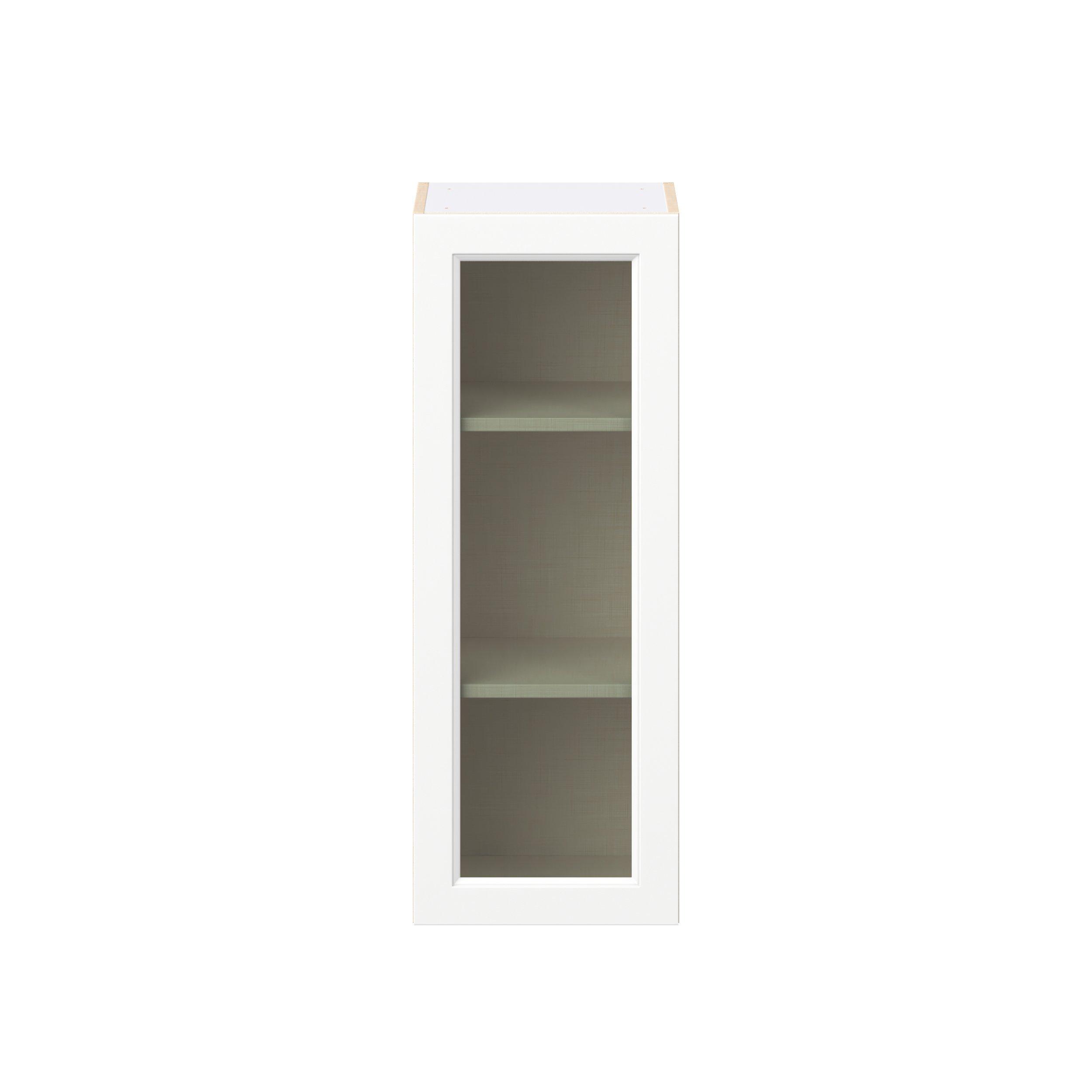 Peachtree 15 in. Painted Bright White Wall Cabinet with Glass Door