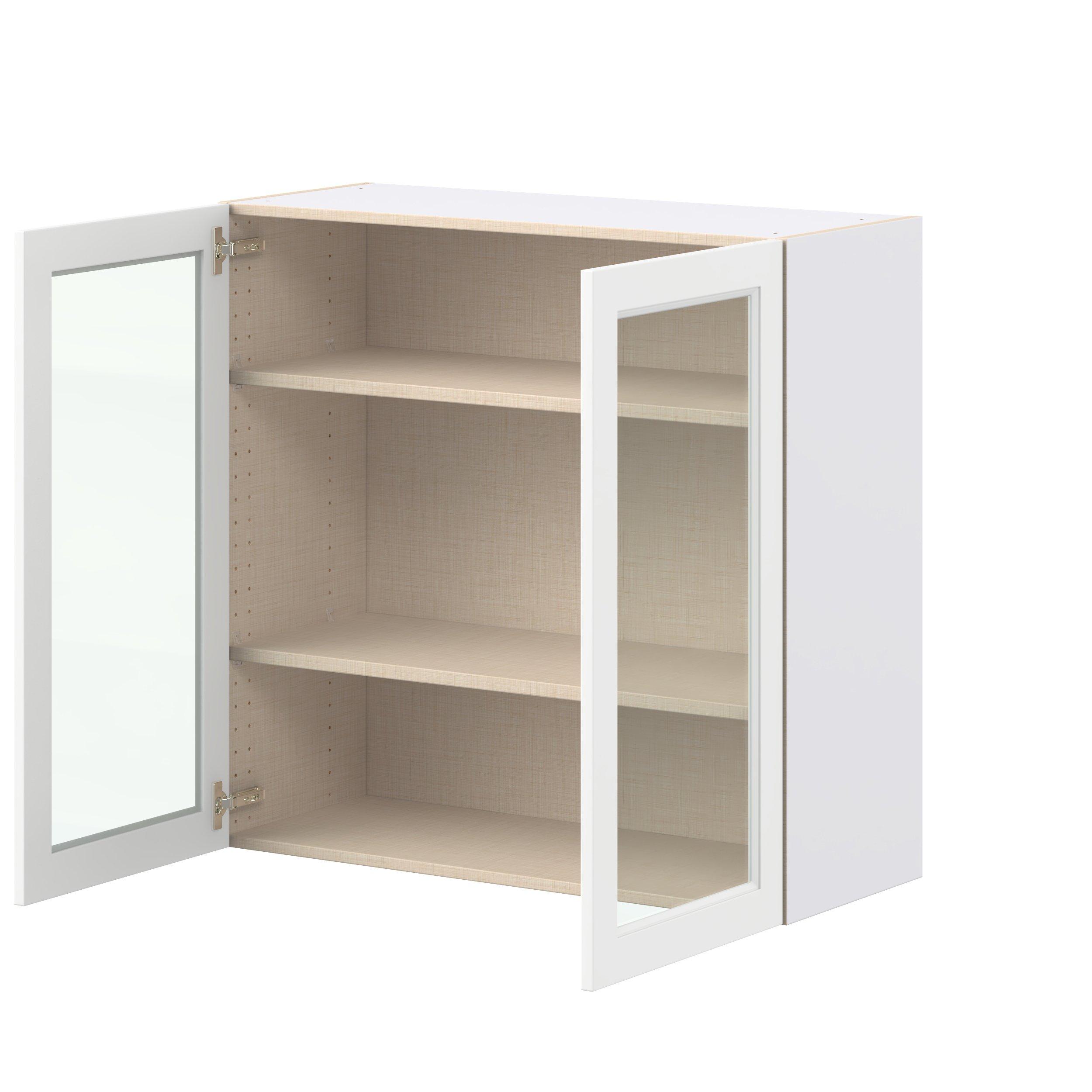Peachtree 36 in. Painted Bright White Wall Cabinet with Glass Door