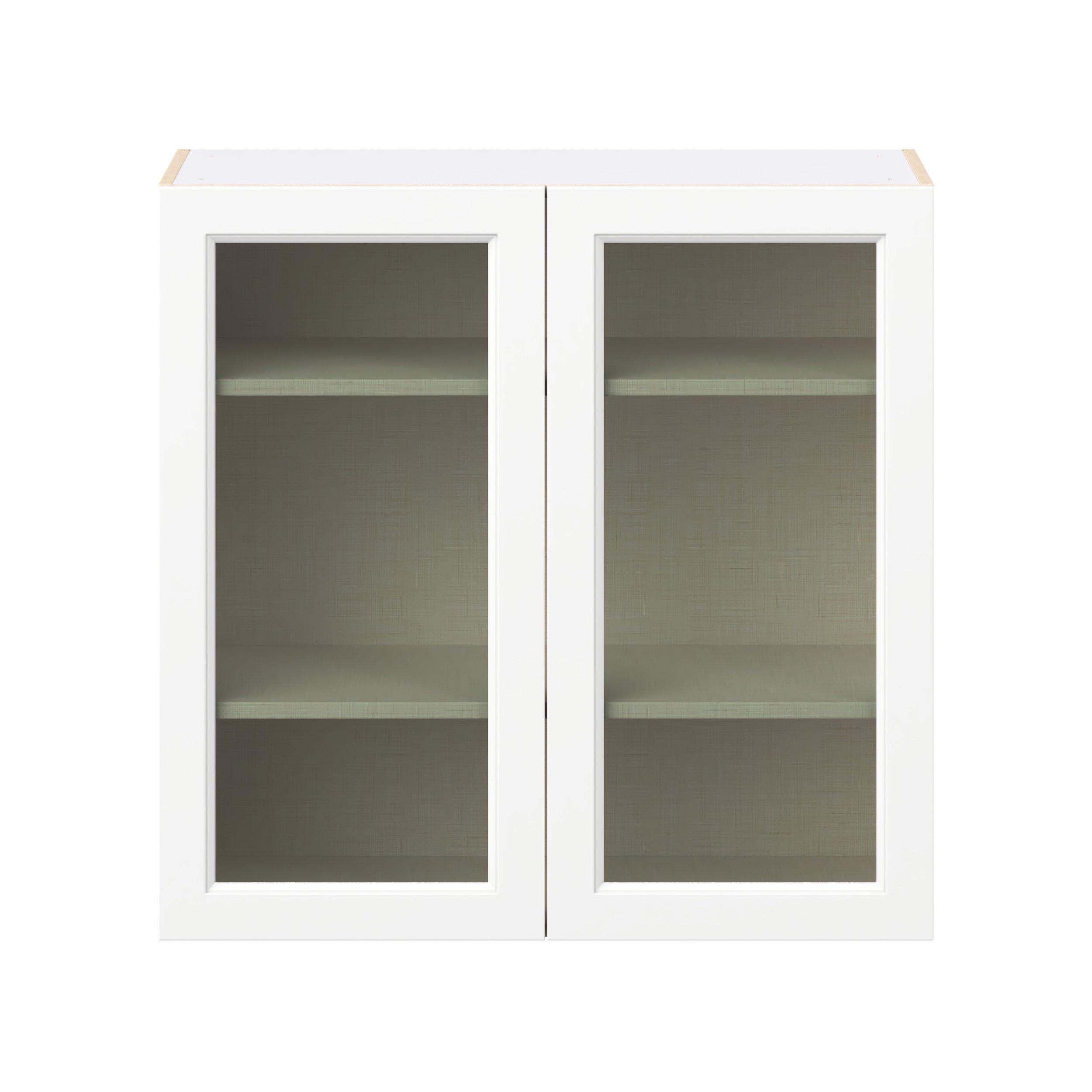 Peachtree 36 in. Painted Bright White Wall Cabinet with Glass Door