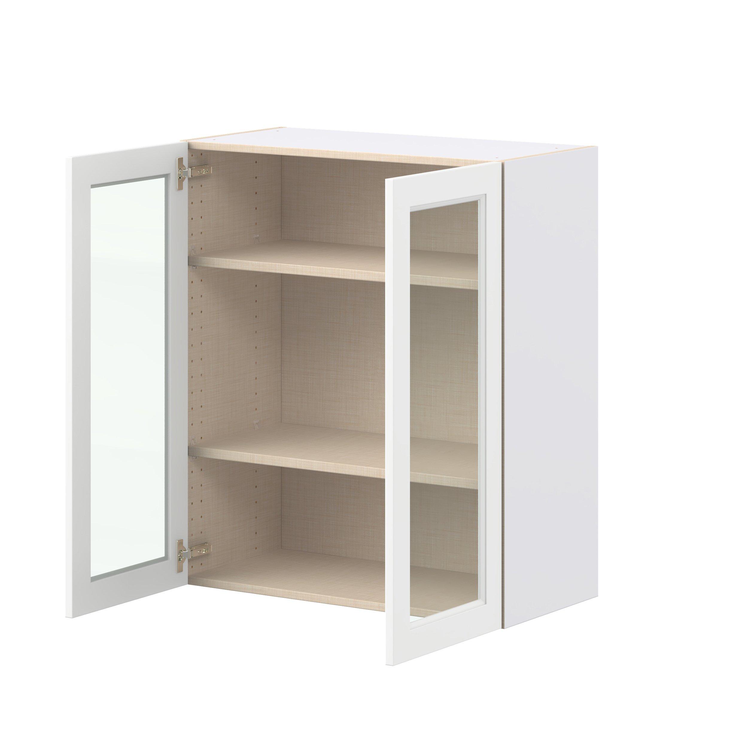 Peachtree 30 in. Painted Bright White Wall Cabinet with Glass Door