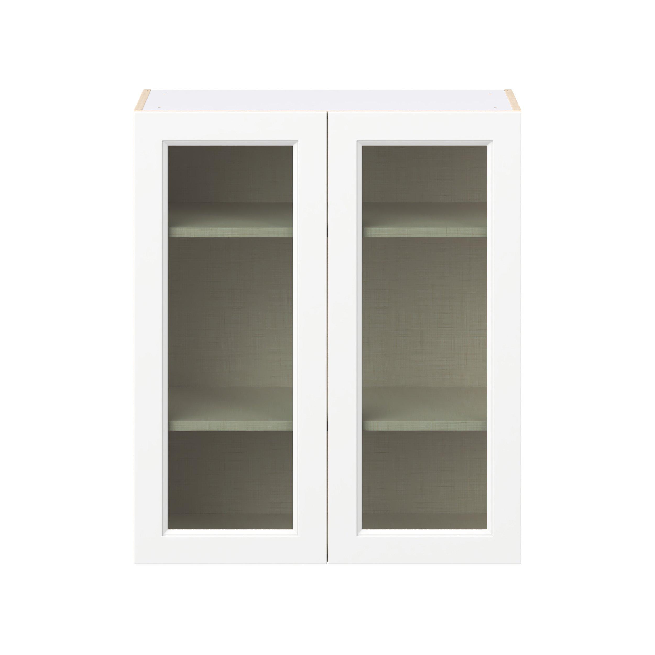 Peachtree 30 in. Painted Bright White Wall Cabinet with Glass Door