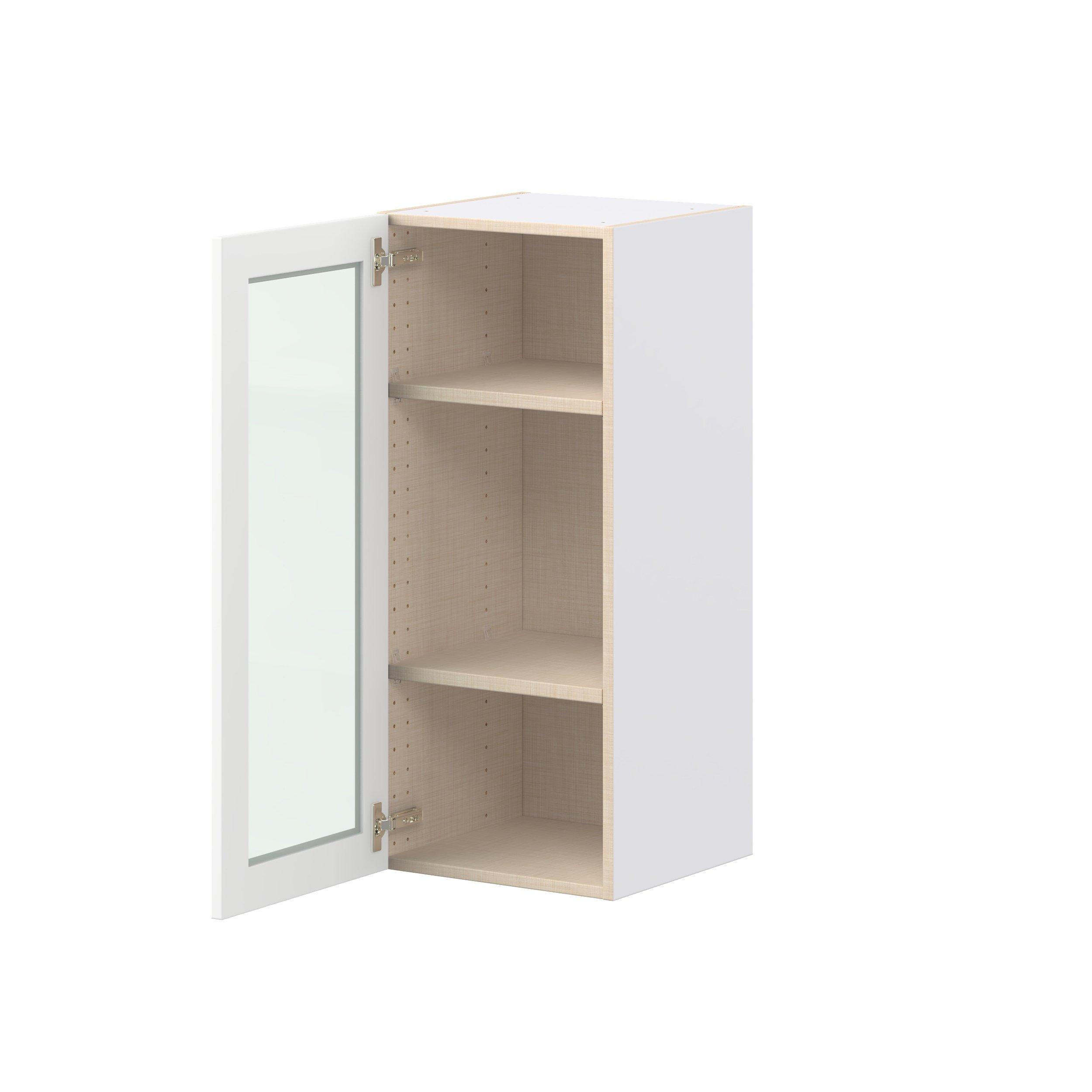 Peachtree 15 in. Painted Bright White Wall Cabinet with Glass Door