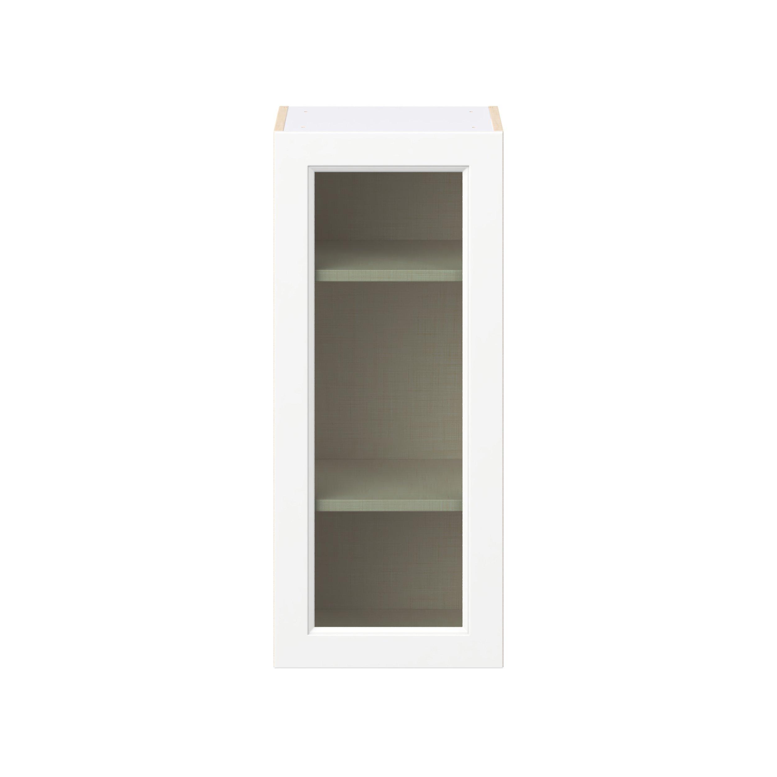 Peachtree 15 in. Painted Bright White Wall Cabinet with Glass Door