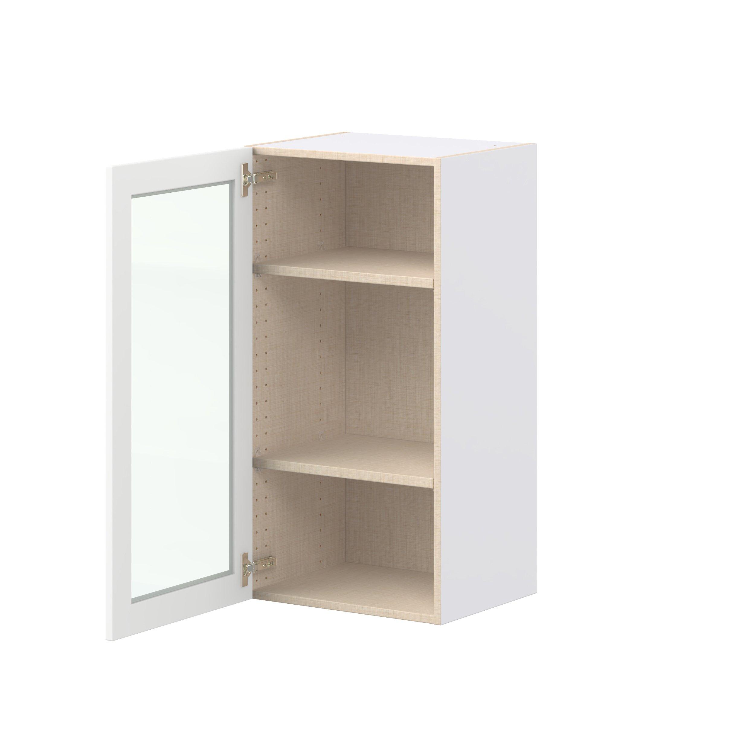 Peachtree 18 in. Painted Bright White Wall Cabinet with Glass Door