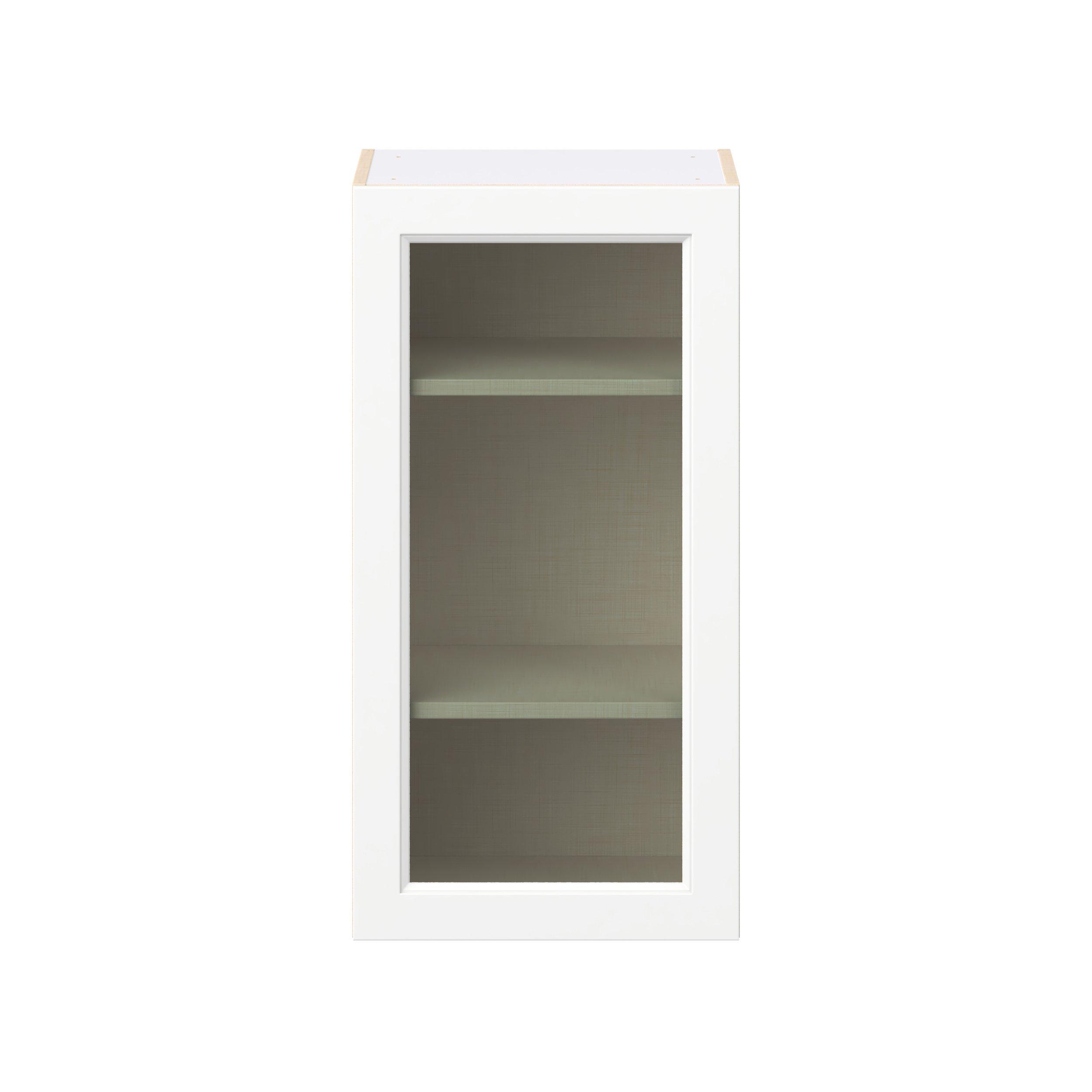 Peachtree 18 in. Painted Bright White Wall Cabinet with Glass Door