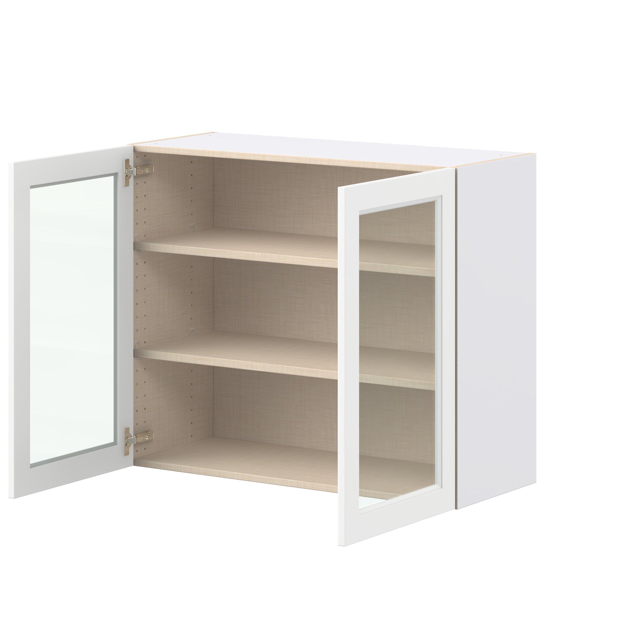 Peachtree 36 in. Painted Bright White Wall Cabinet with Glass Door