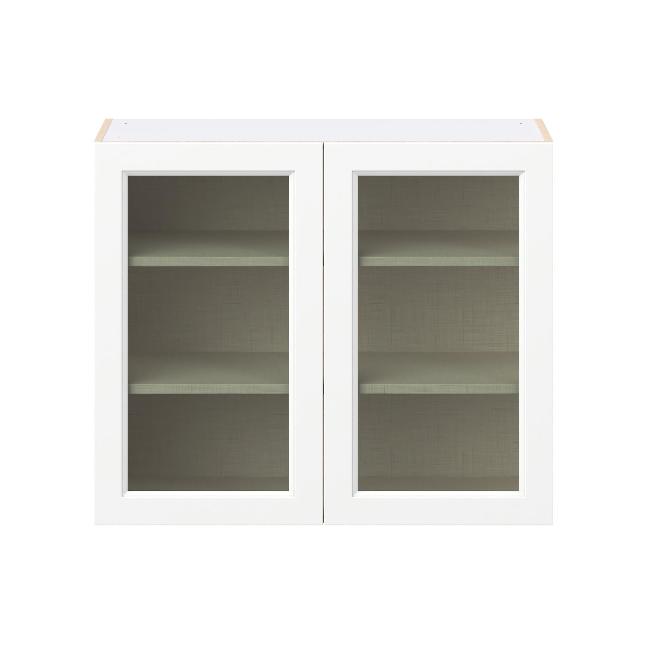 Peachtree 36 in. Painted Bright White Wall Cabinet with Glass Door