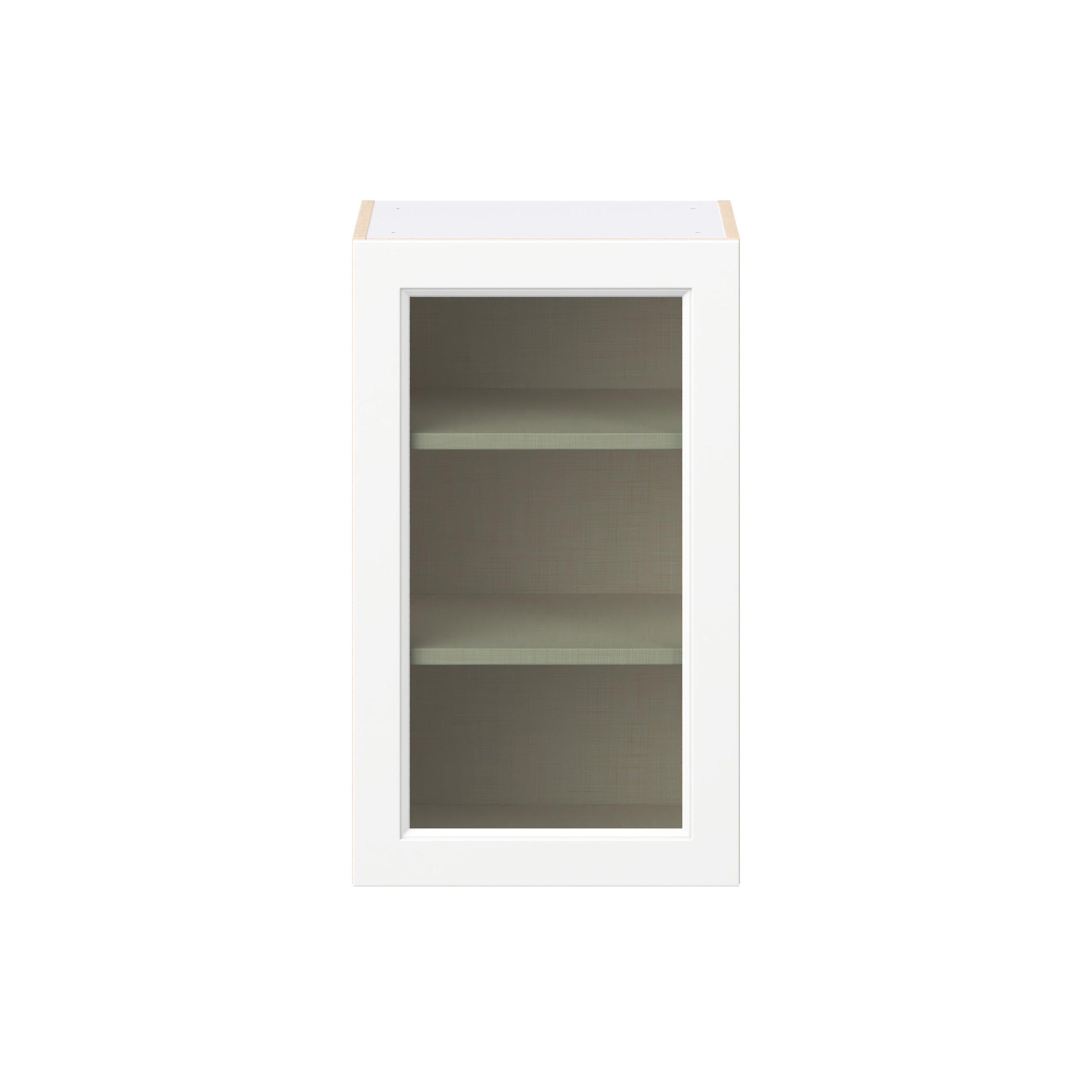 Peachtree 18 in. Painted Bright White Wall Cabinet with Glass Door