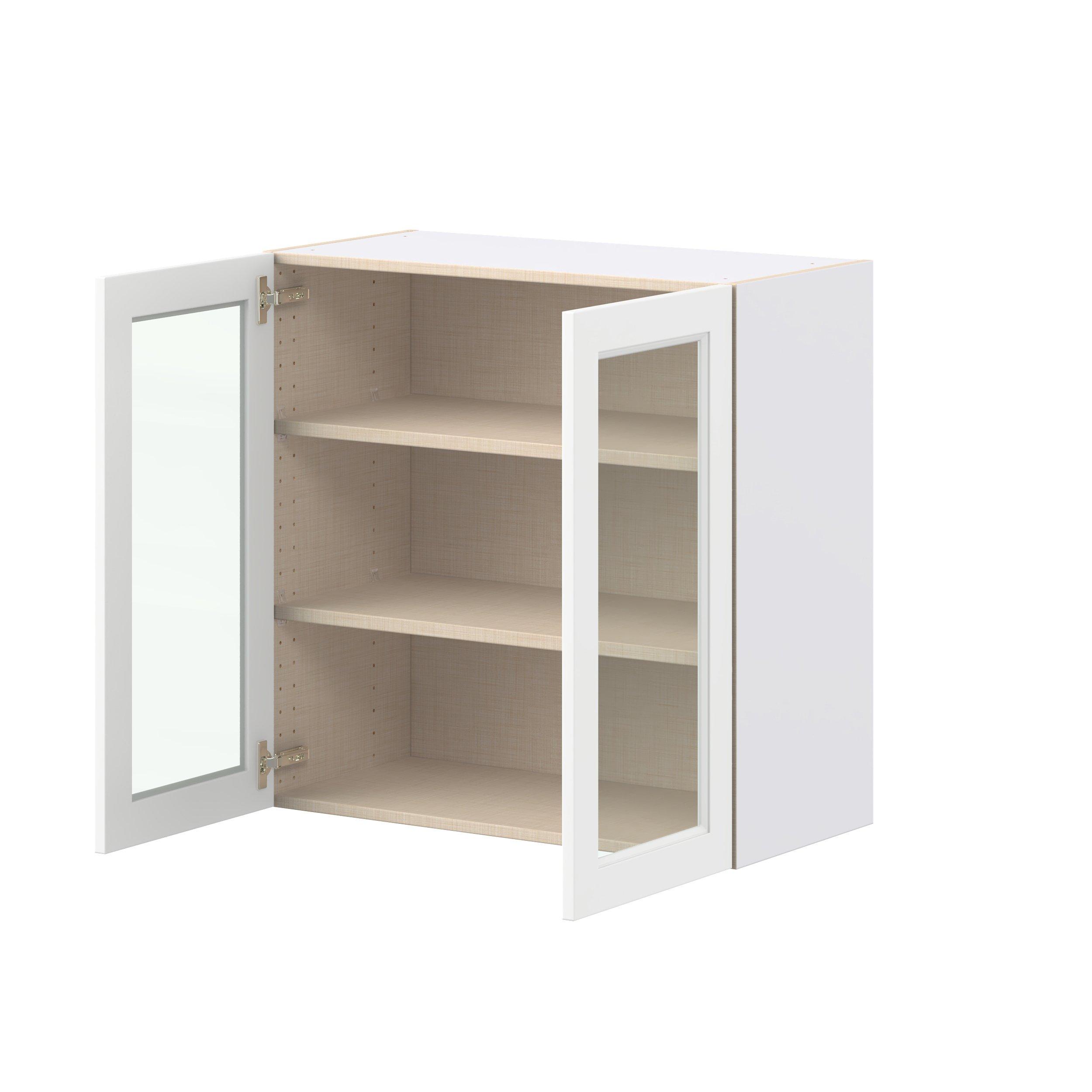 Peachtree 30 in. Painted Bright White Wall Cabinet with Glass Door