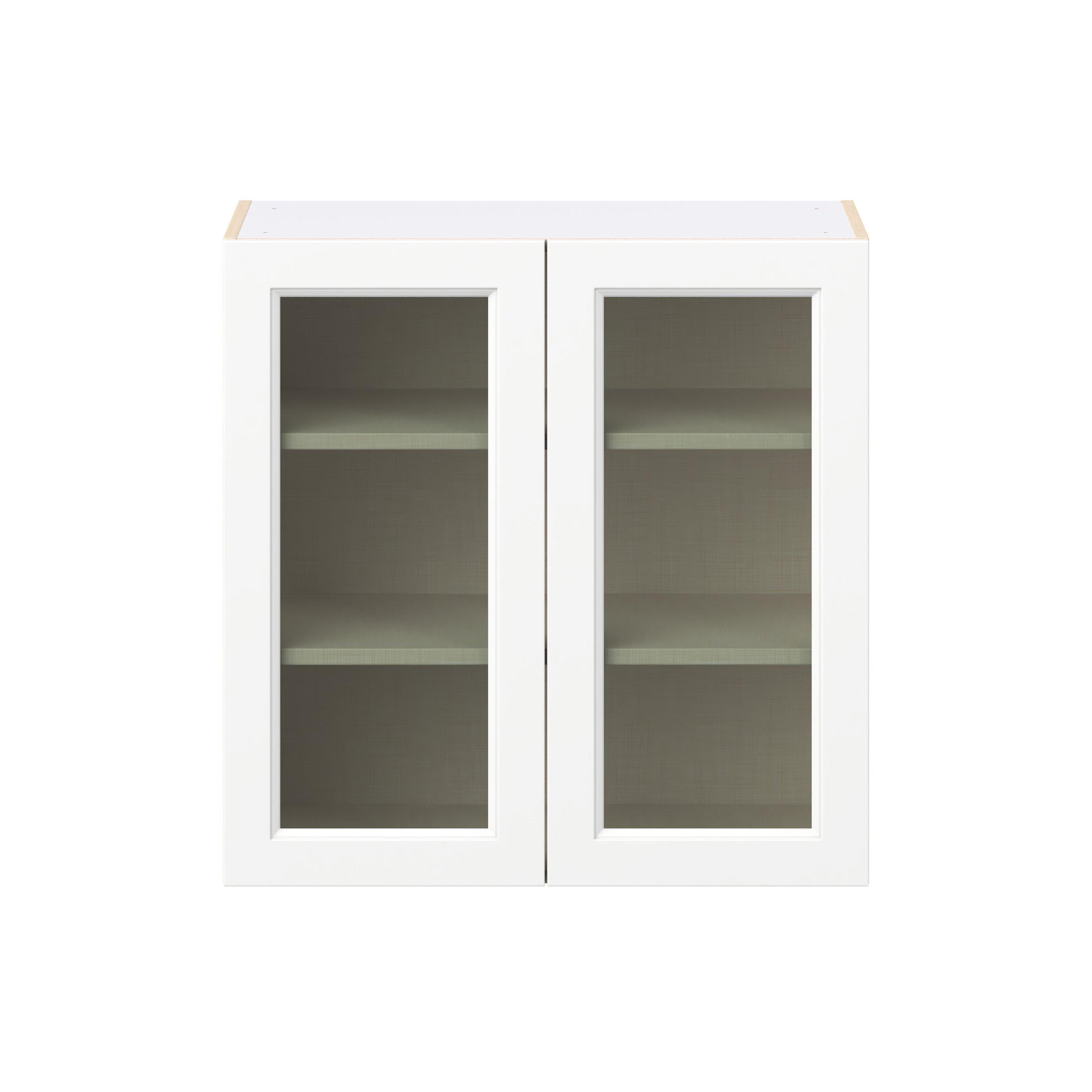 Peachtree 30 in. Painted Bright White Wall Cabinet with Glass Door