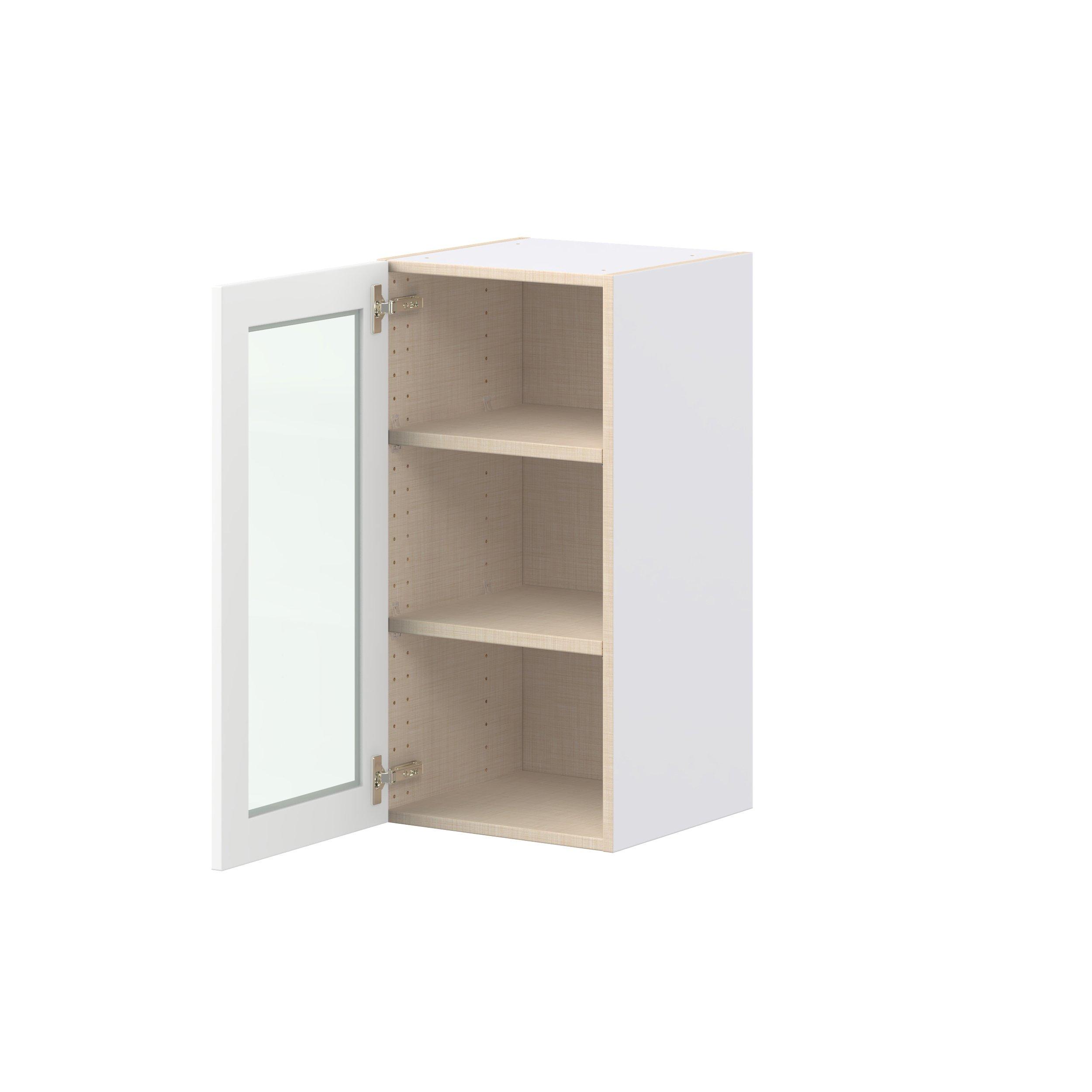 Peachtree 15 in. Painted Bright White Wall Cabinet with Glass Door