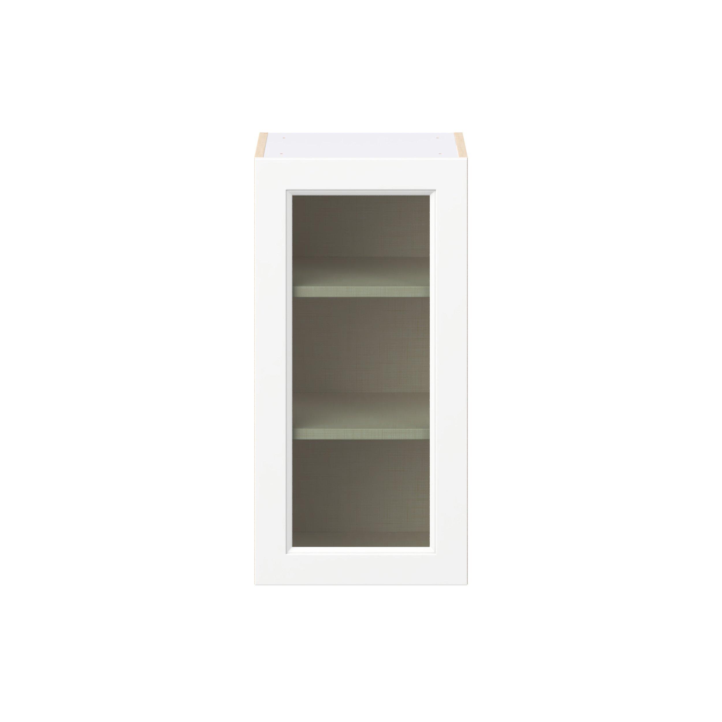 Peachtree 15 in. Painted Bright White Wall Cabinet with Glass Door