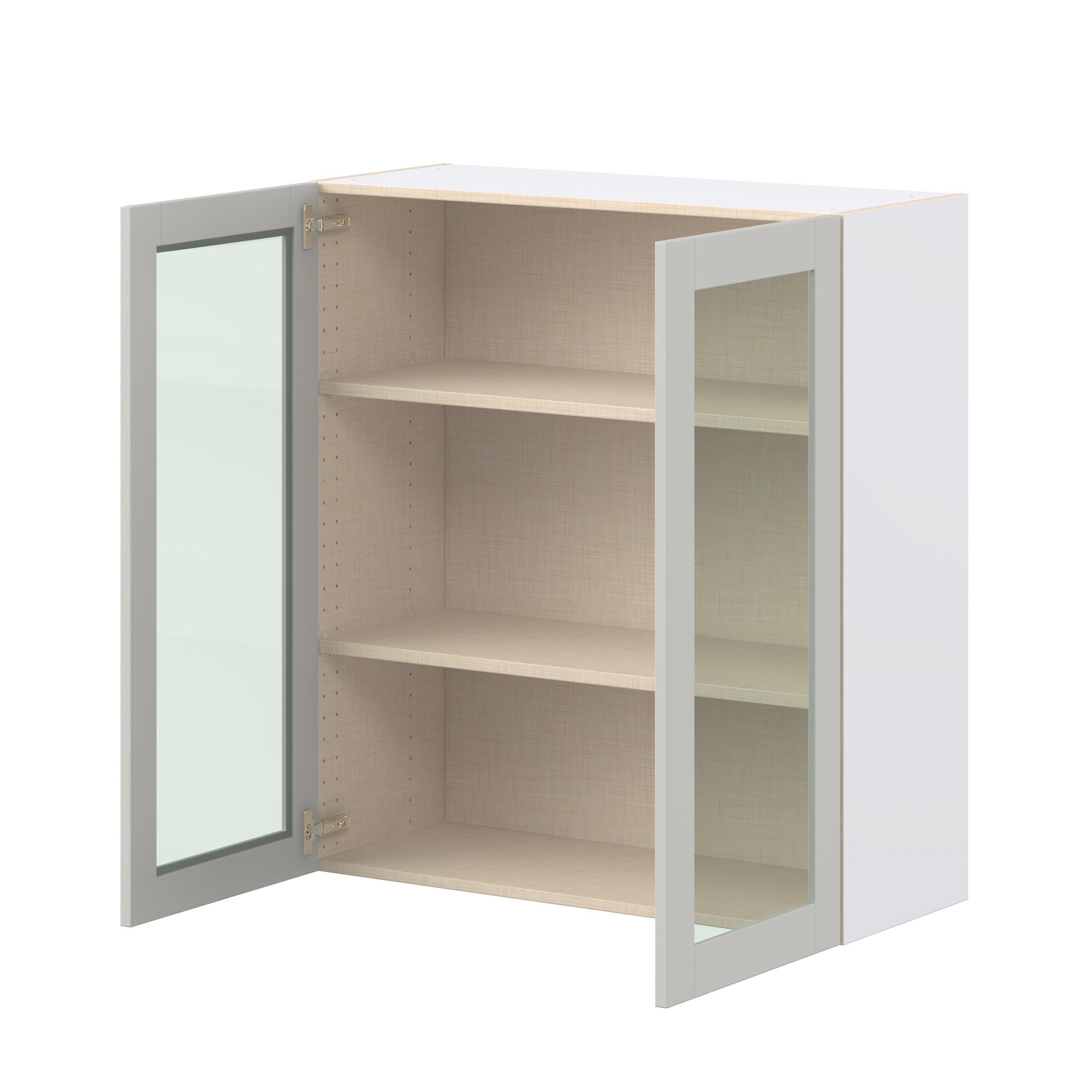 Summerhill 36 in. Light Gray Wall Cabinet with Glass Door