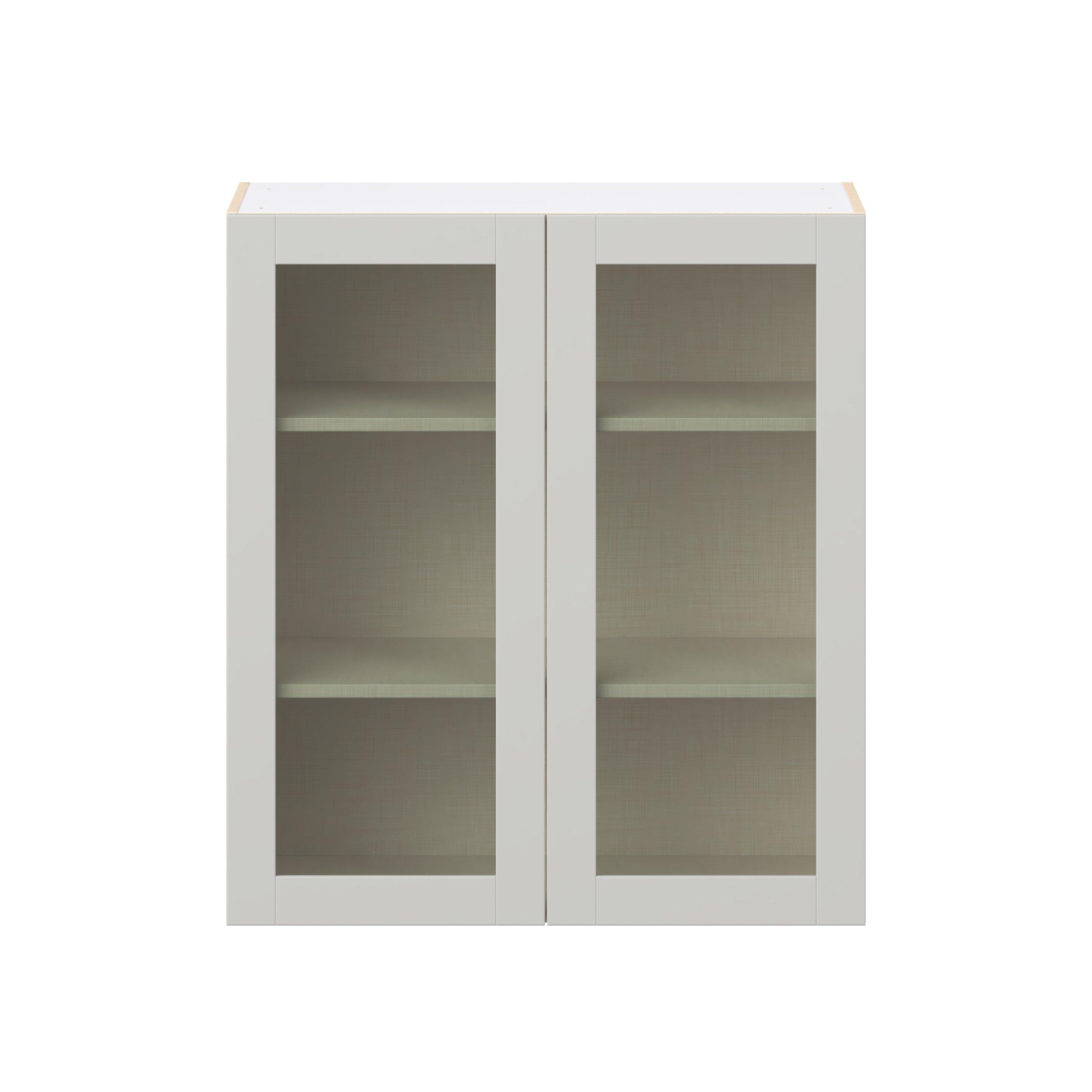 Summerhill 36 in. Light Gray Wall Cabinet with Glass Door